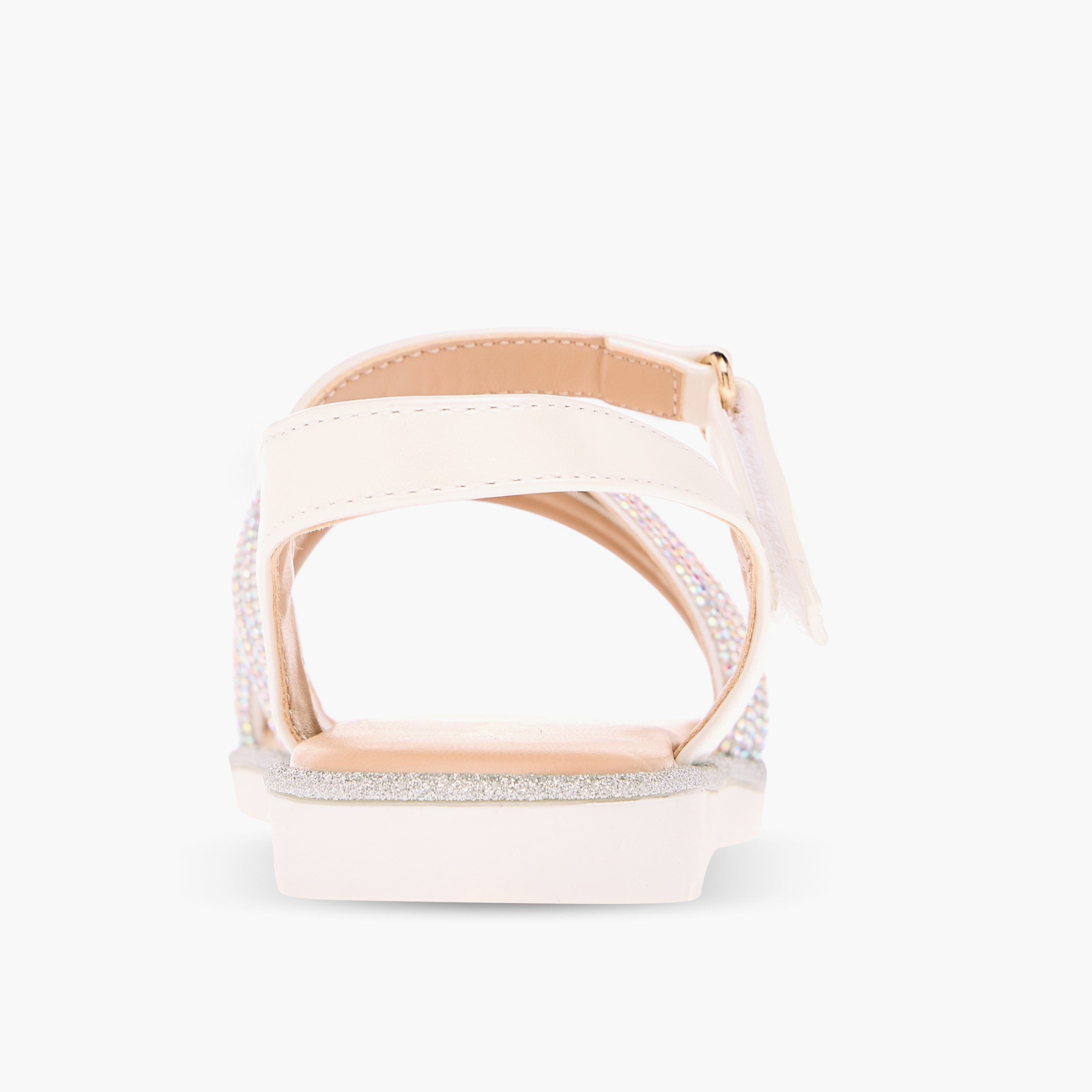 Juniors Embellished Sandals with Hook and Loop Closure-girls-shoes-sandals-image-4