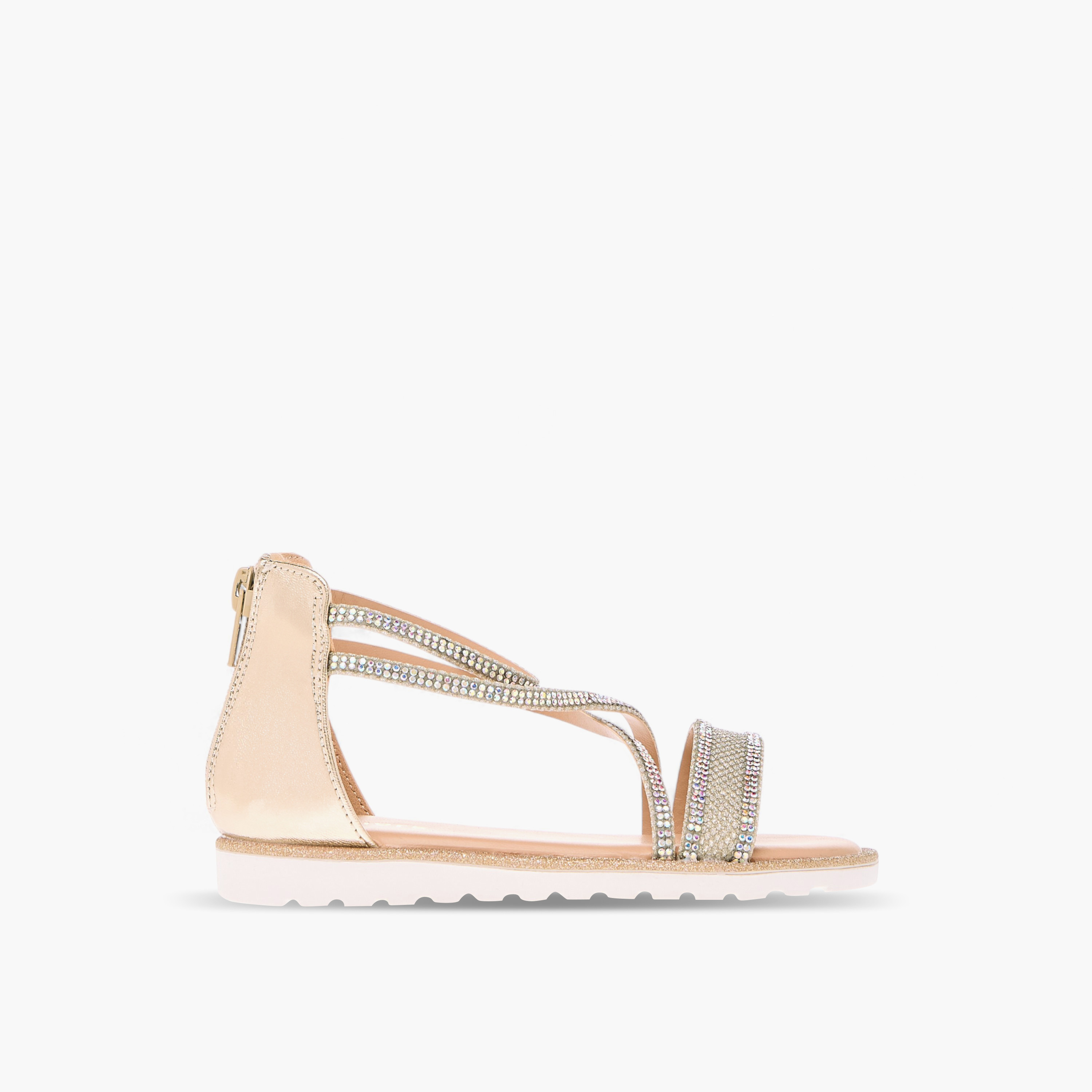صندل مزين بأحزمة متعددة وسحاب إغلاق من جونيورز-girls-shoes-sandals-image-3