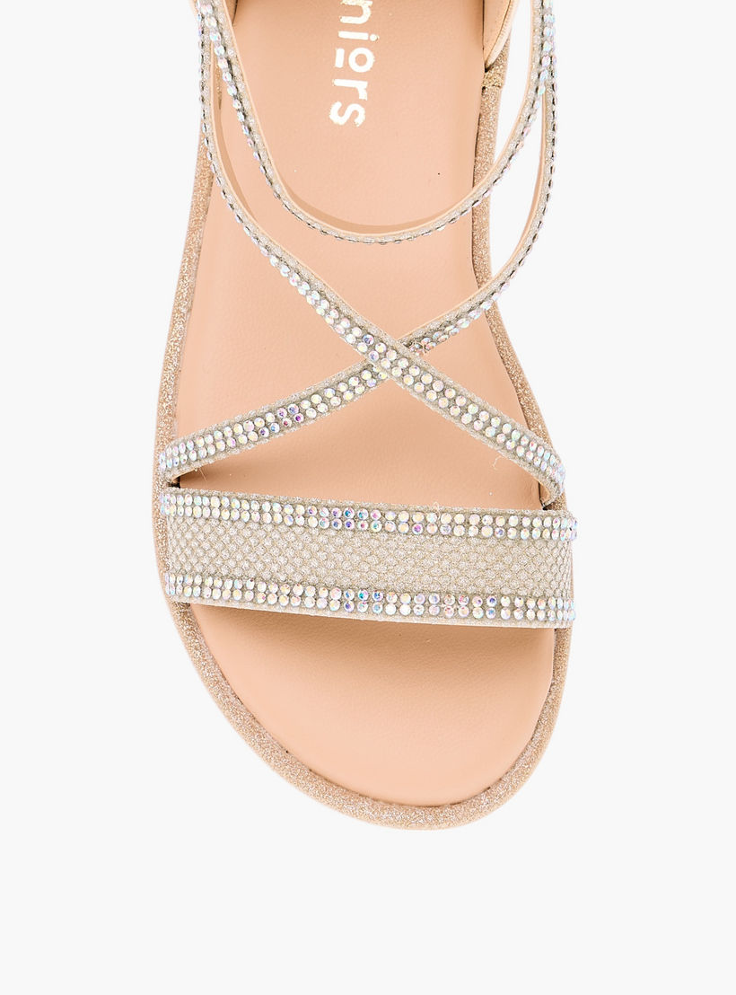 صندل مزين بأحزمة متعددة وسحاب إغلاق من جونيورز-girls-shoes-sandals-image-4