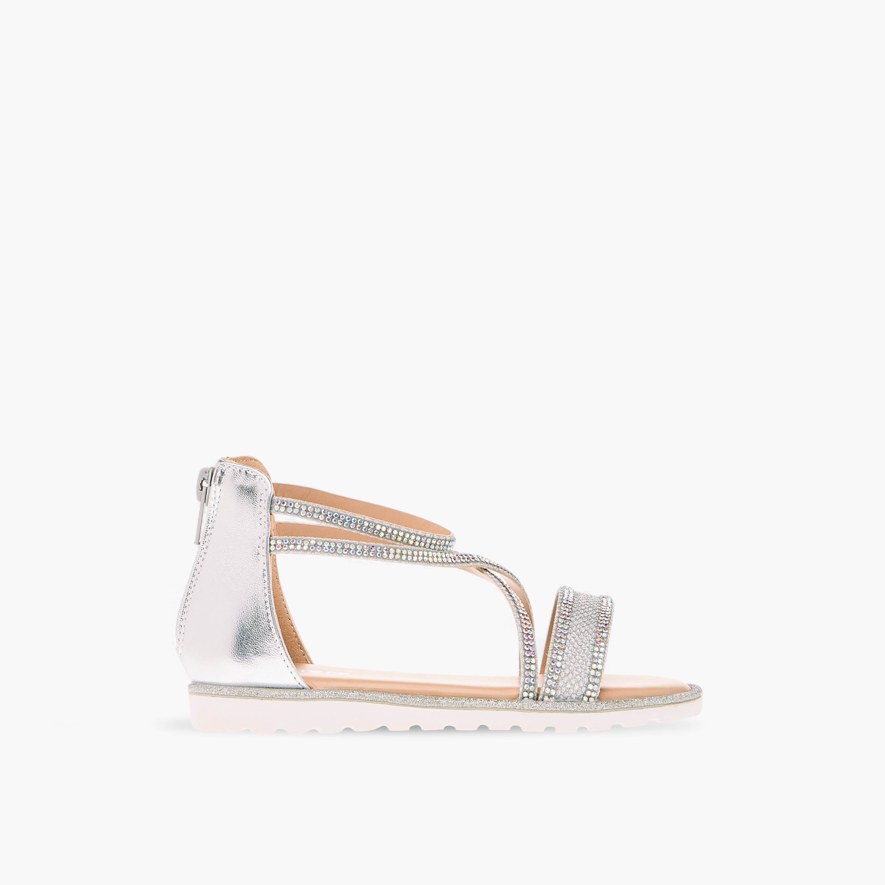صندل مزين بأحزمة متعددة وسحاب إغلاق من جونيورز-girls-shoes-sandals-image-8