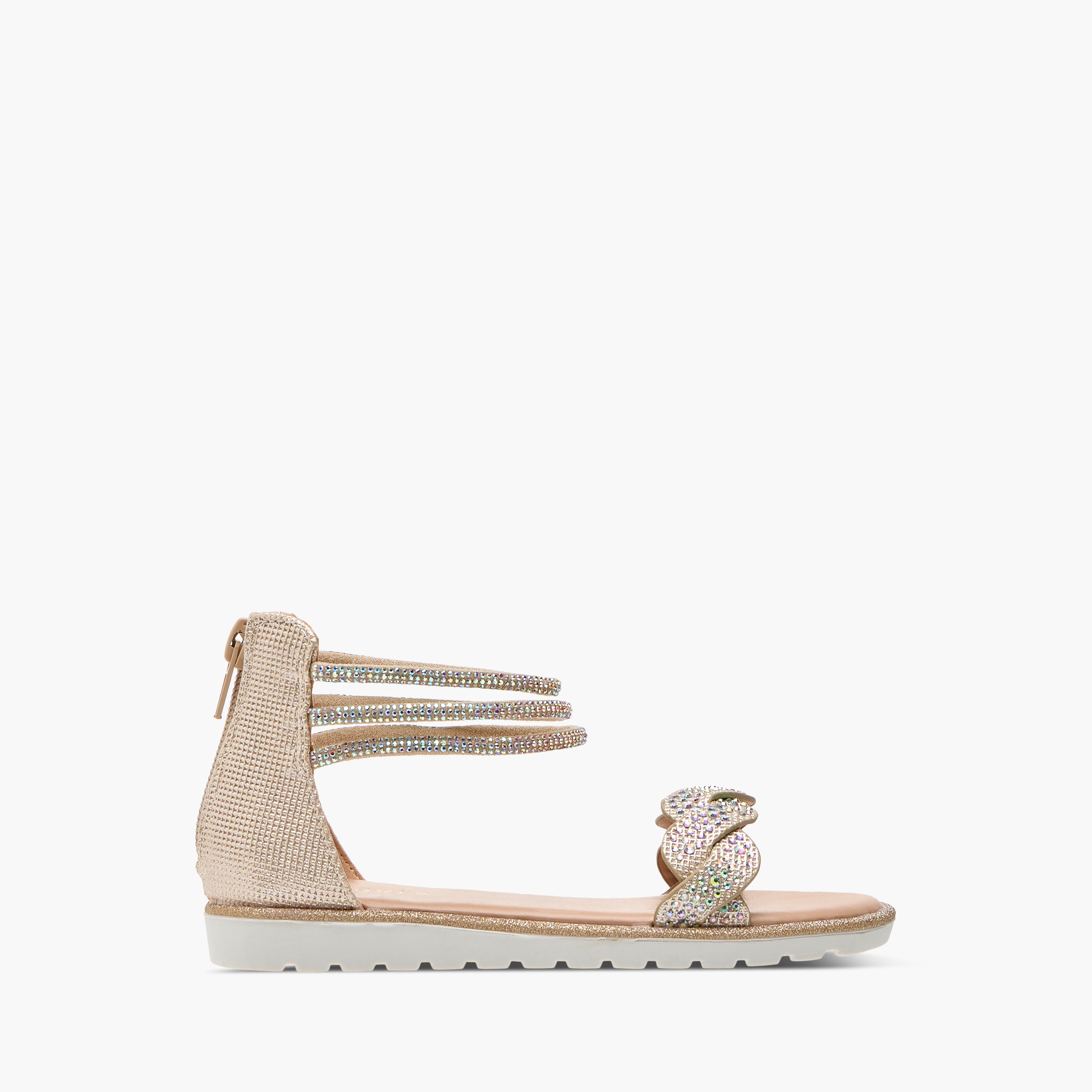 صندل مزيّن بحزام حول الكاحل وسحّاب إغلاق من جونيورز-girls-shoes-sandals-image-6
