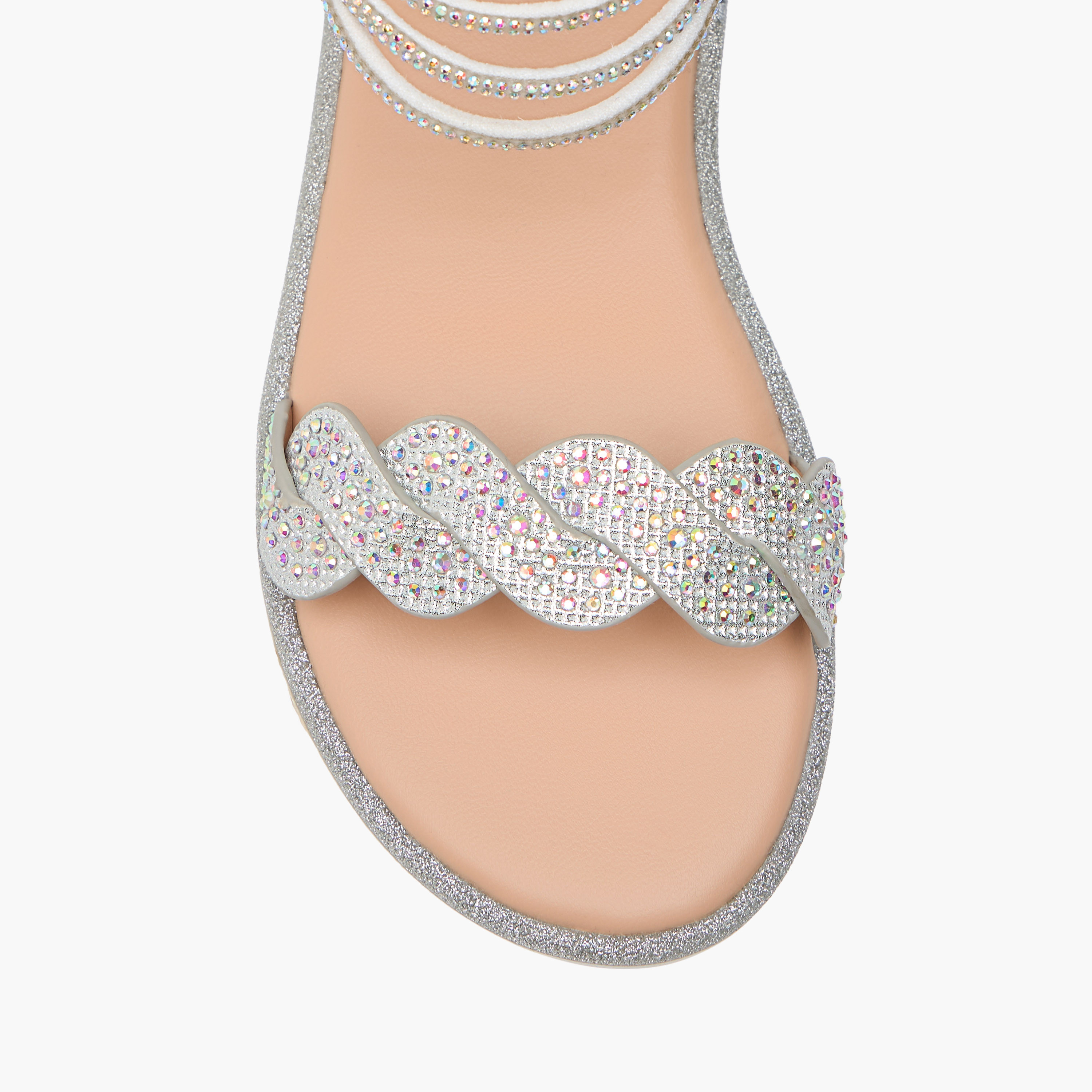 صندل مزيّن بحزام حول الكاحل وسحّاب إغلاق من جونيورز-girls-shoes-sandals-image-3