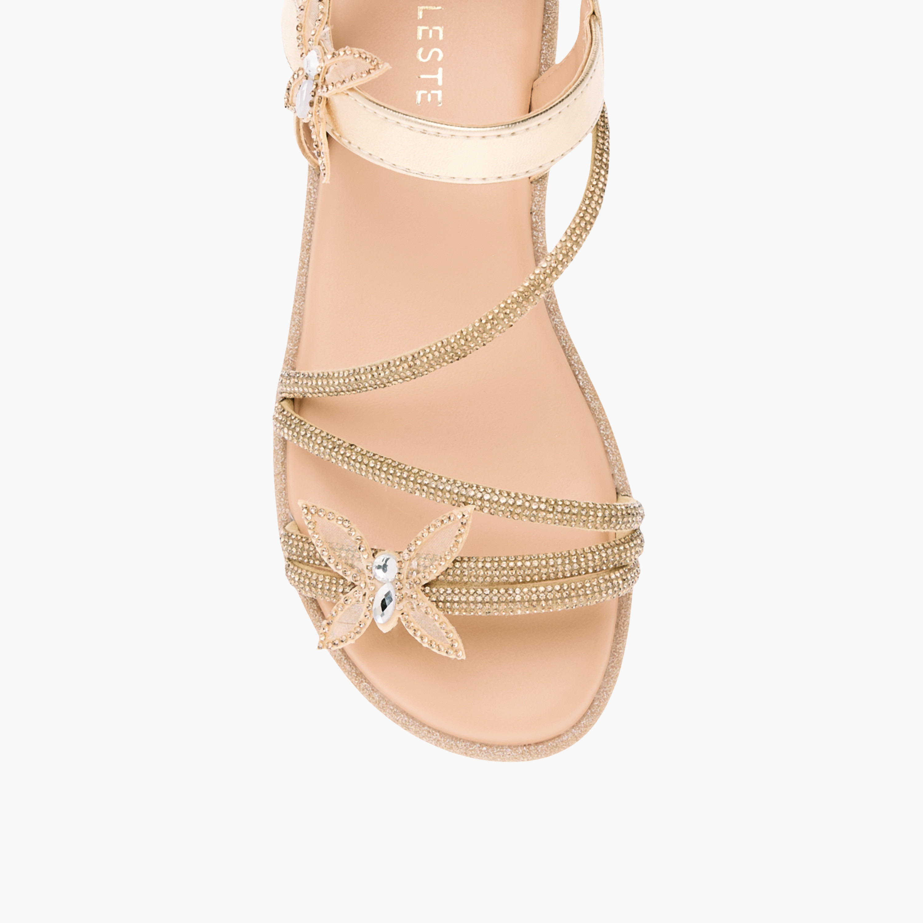 Celeste Girls' Butterfly Embellished Sandals with Hook and Loop Closure-girls-shoes-sandals-image-3