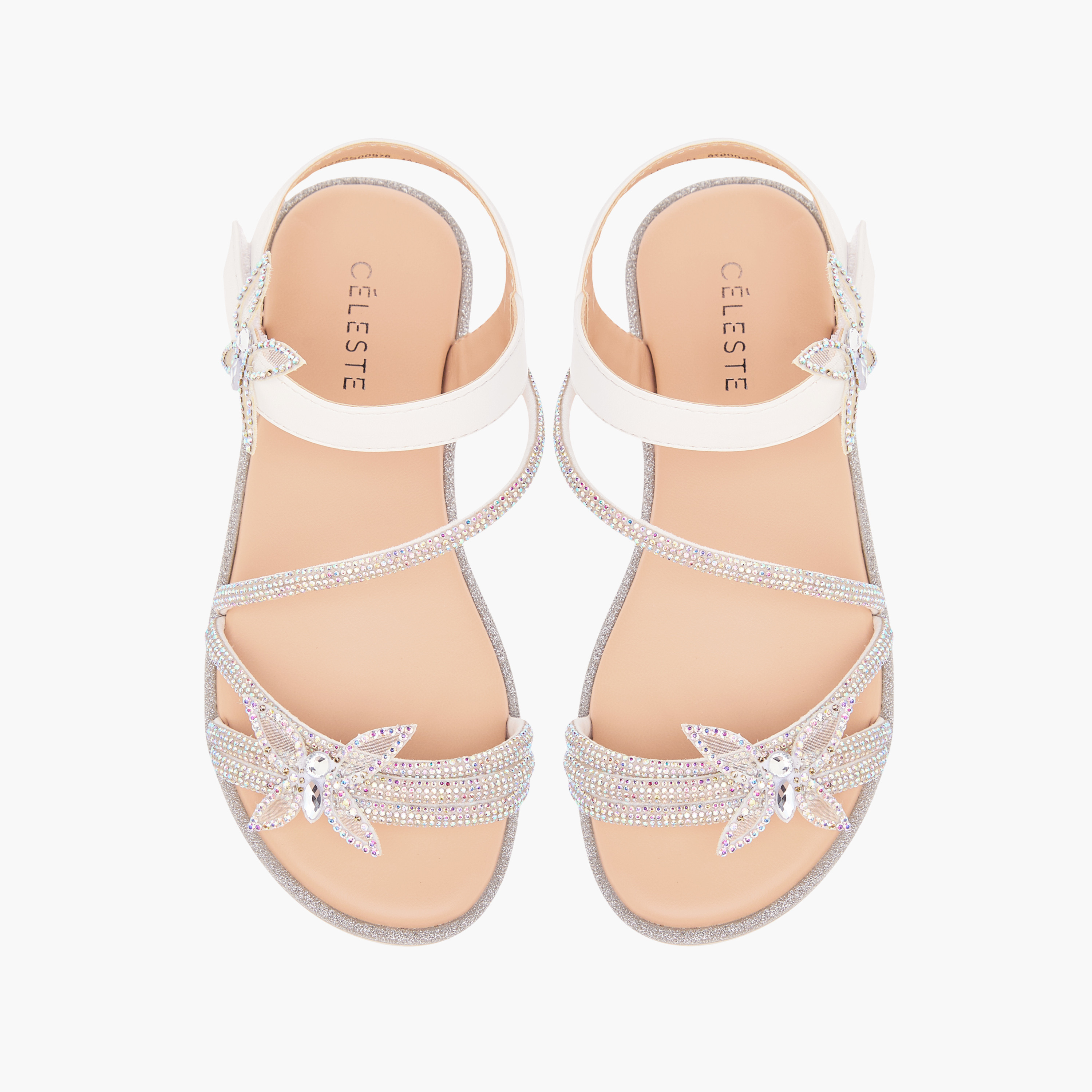 Celeste Girls' Butterfly Embellished Sandals with Hook and Loop Closure-girls-shoes-sandals-image-1