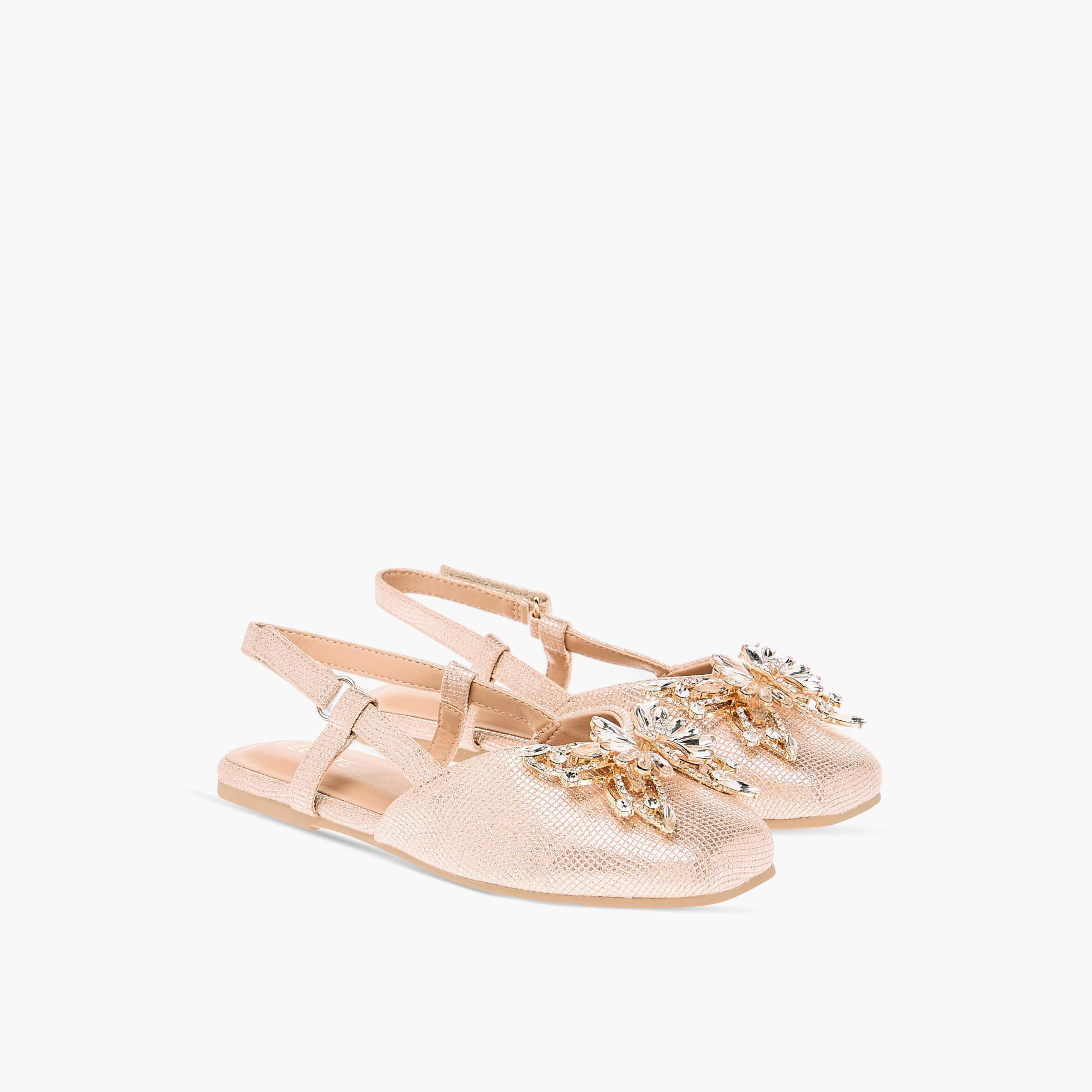 Celeste Girls' Butterfly Embellished Sandals with Hook and Loop Closure-girls-shoes-sandals-image-1