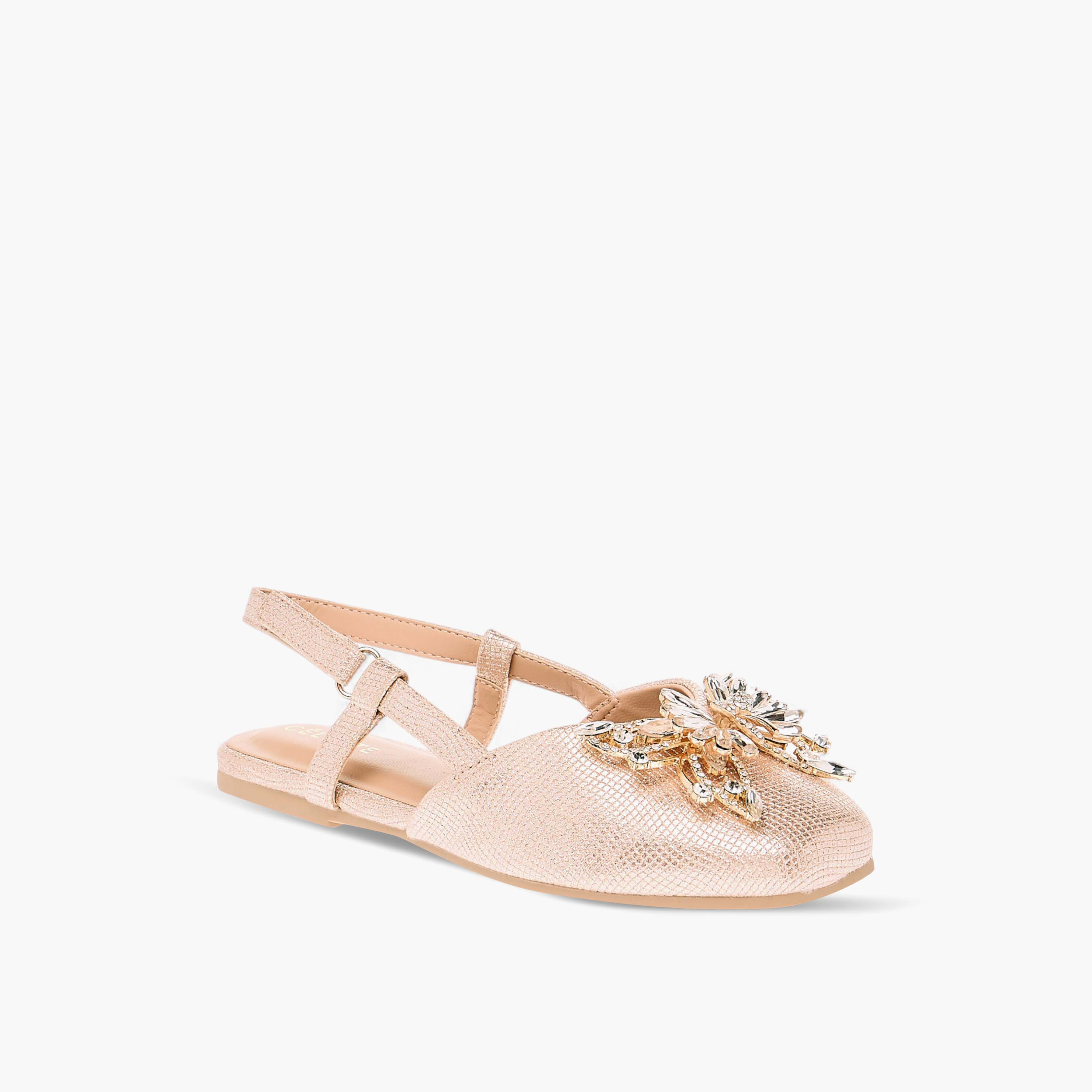Celeste Girls' Butterfly Embellished Sandals with Hook and Loop Closure-girls-shoes-sandals-image-2