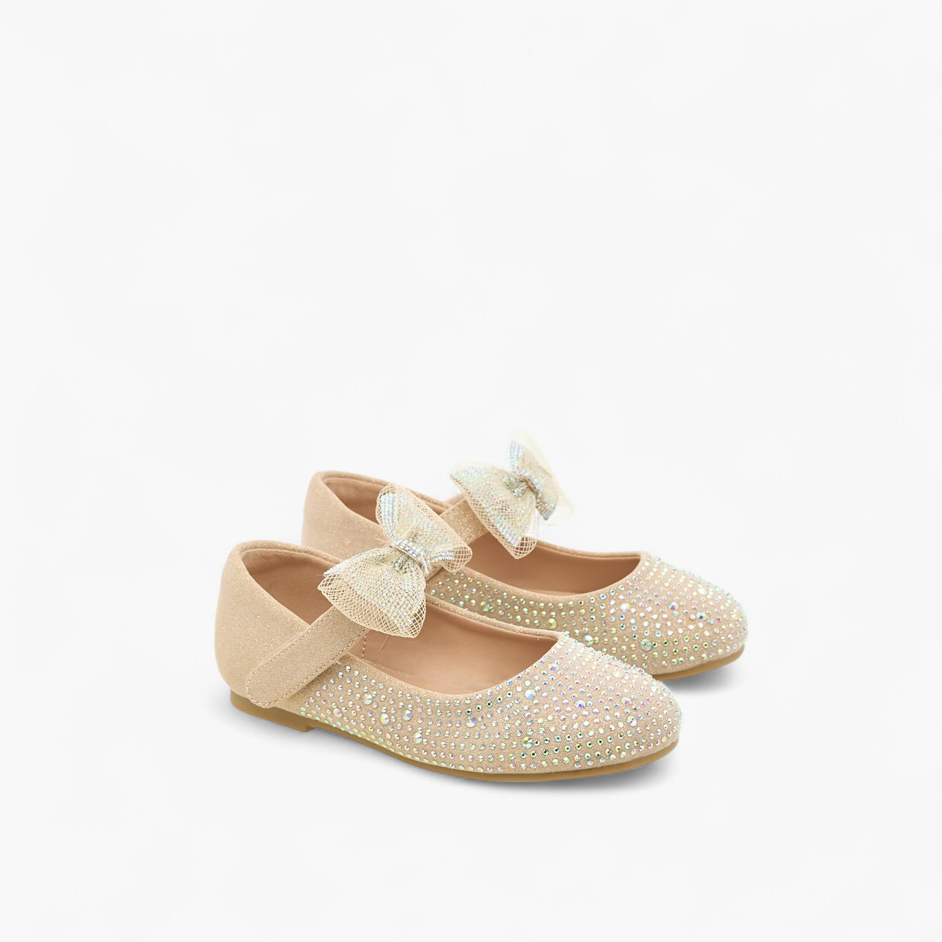 حذاء باليرينا مزين بفيونكة وشريط إغلاق لاصق-girls-shoes-ballerinas-image-6