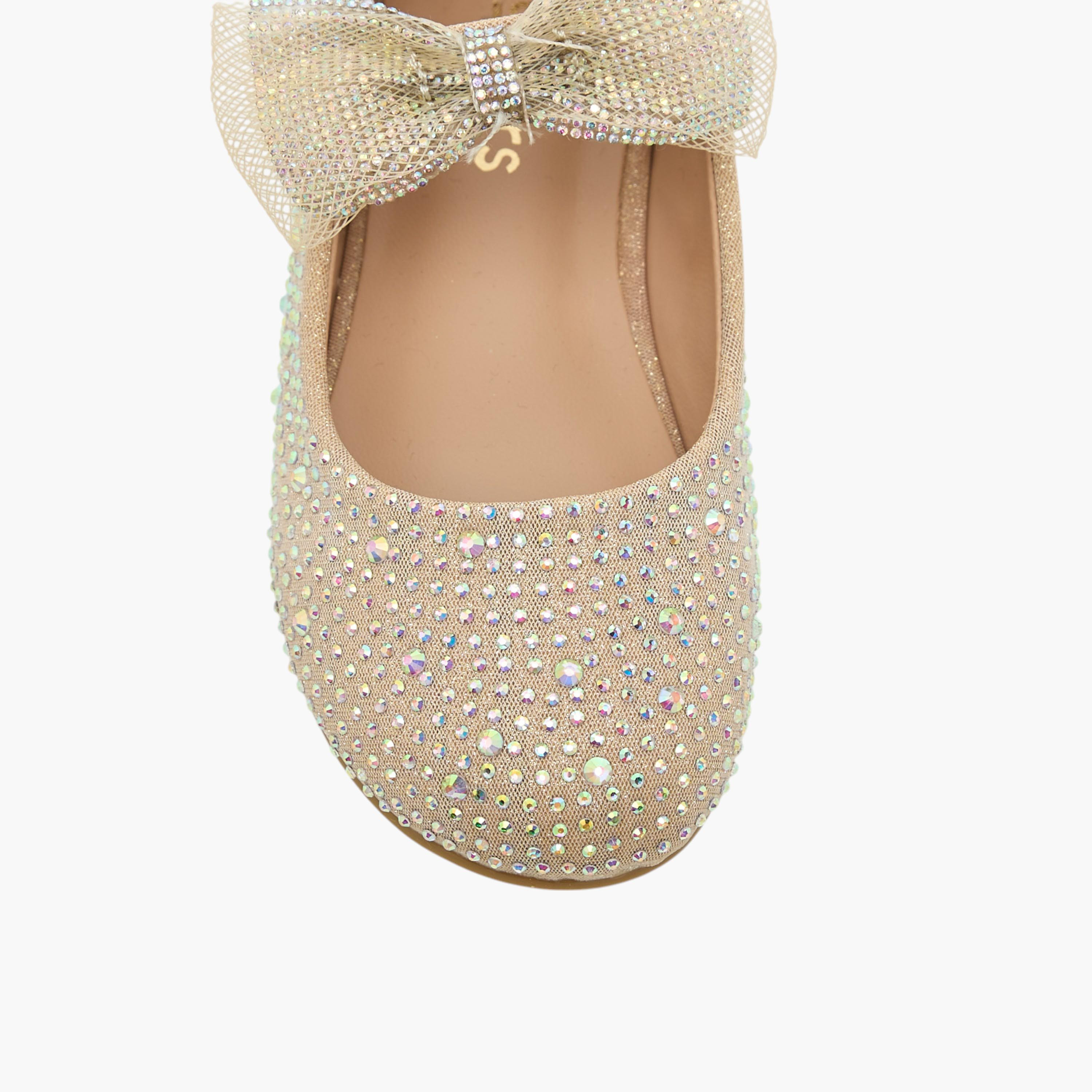حذاء باليرينا مزين بفيونكة وشريط إغلاق لاصق-girls-shoes-ballerinas-image-9