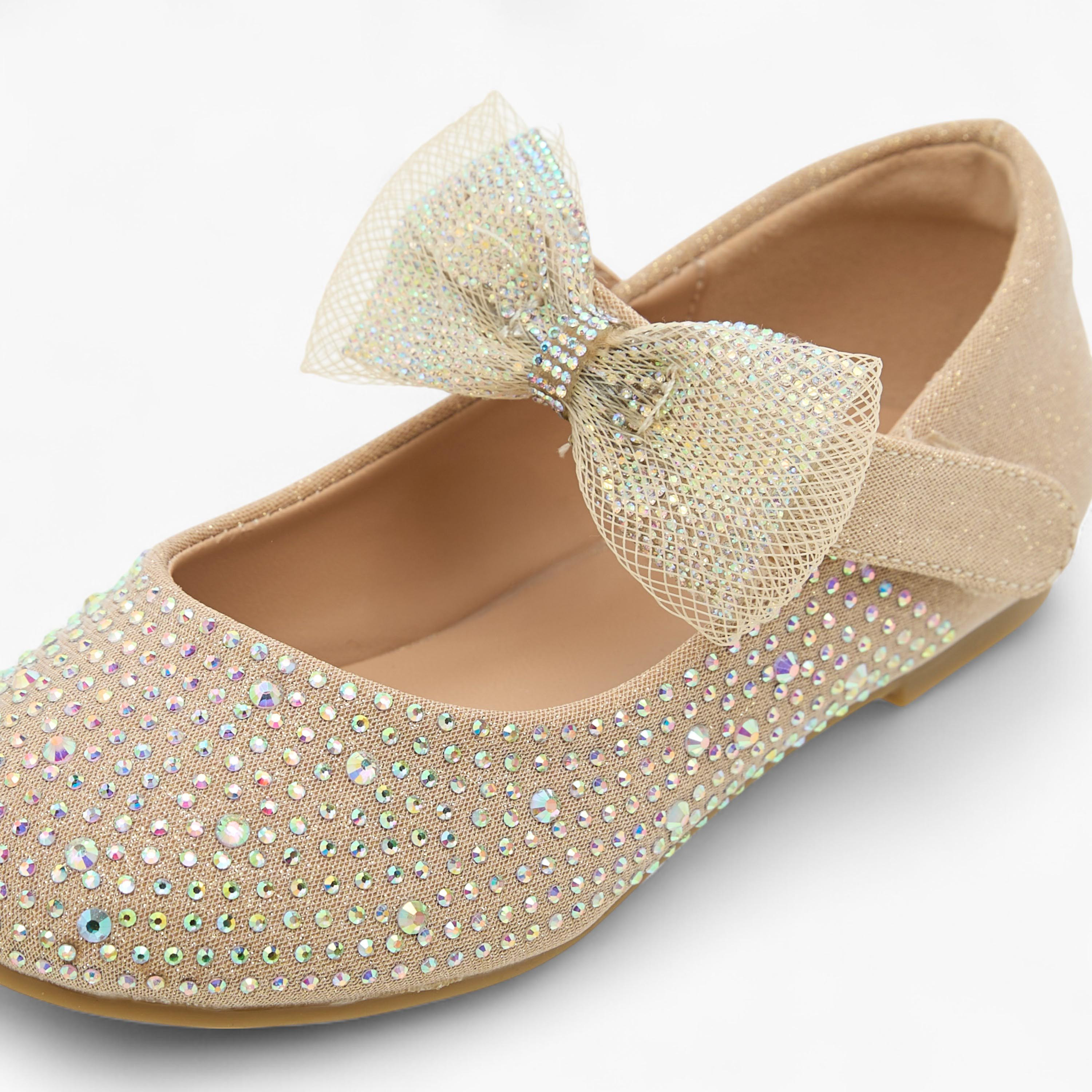 حذاء باليرينا مزين بفيونكة وشريط إغلاق لاصق-girls-shoes-ballerinas-image-10