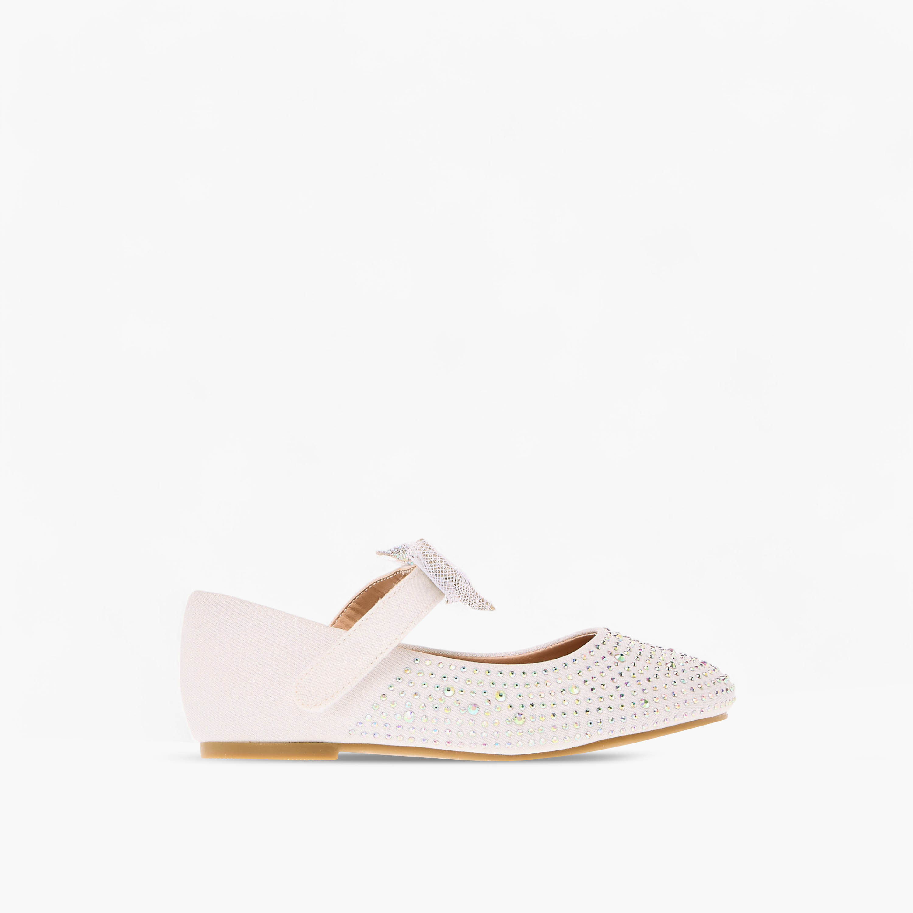 حذاء باليرينا مزين بفيونكة وشريط إغلاق لاصق-girls-shoes-ballerinas-image-3