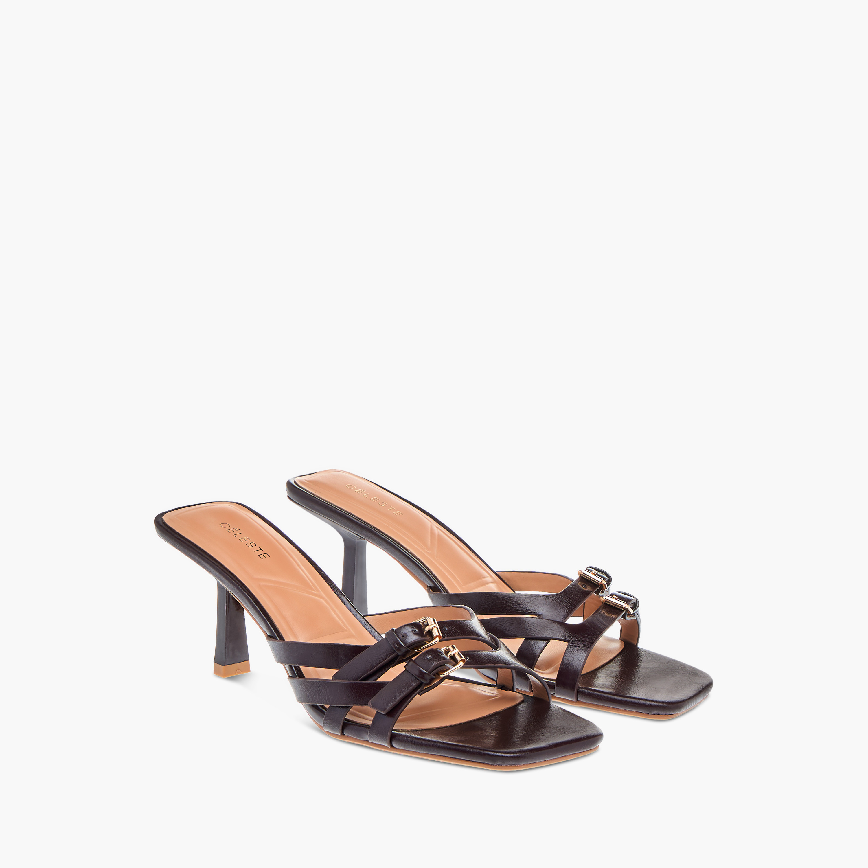 Celeste Women's Solid Strap Sandals with Buckle Accent and Stiletto Heels-women-shoes-sandals-heeled-image-1