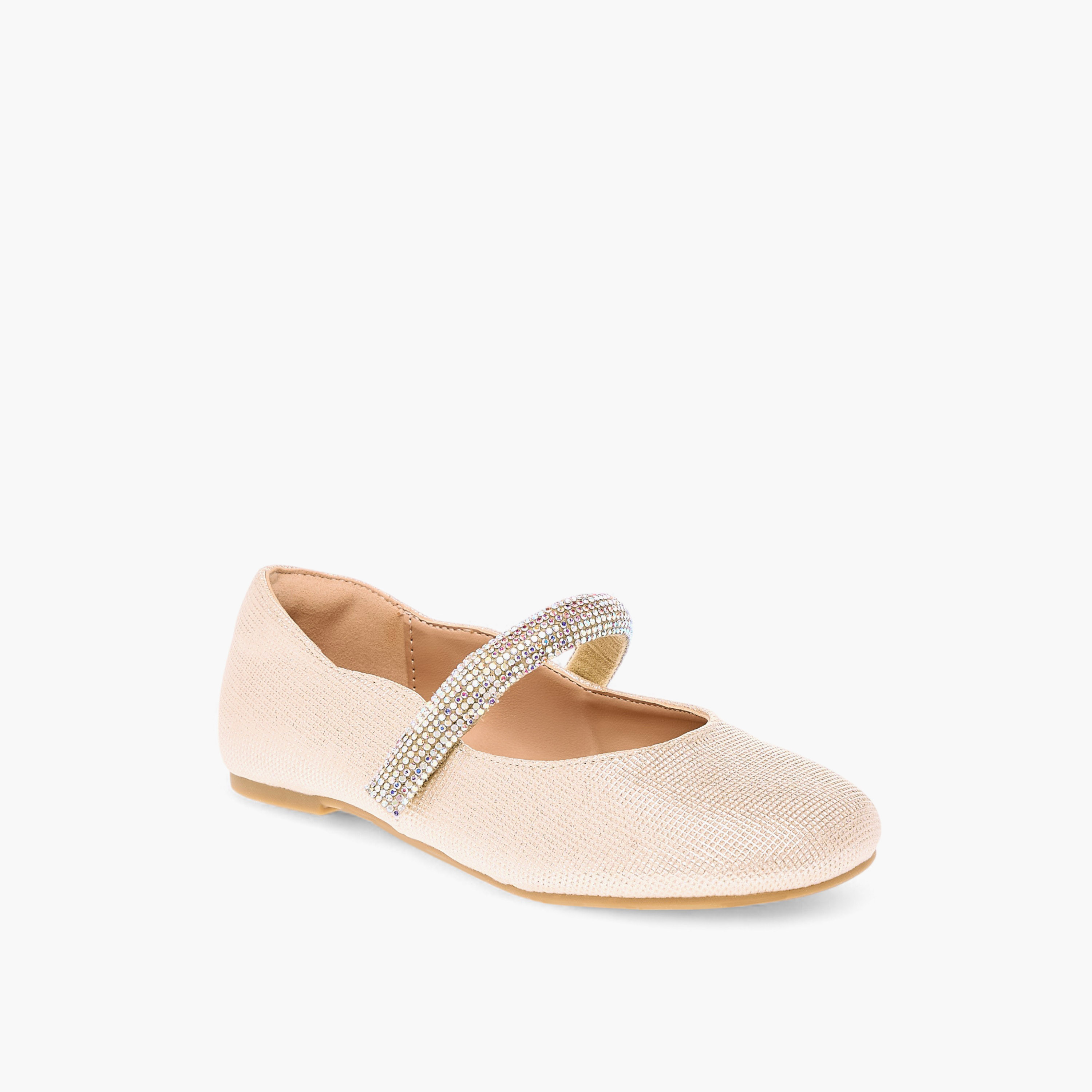 Celeste Girls' Embellished Ballerina Shoes with Hook and Loop Closure-girls-shoes-maryjanes-image-2