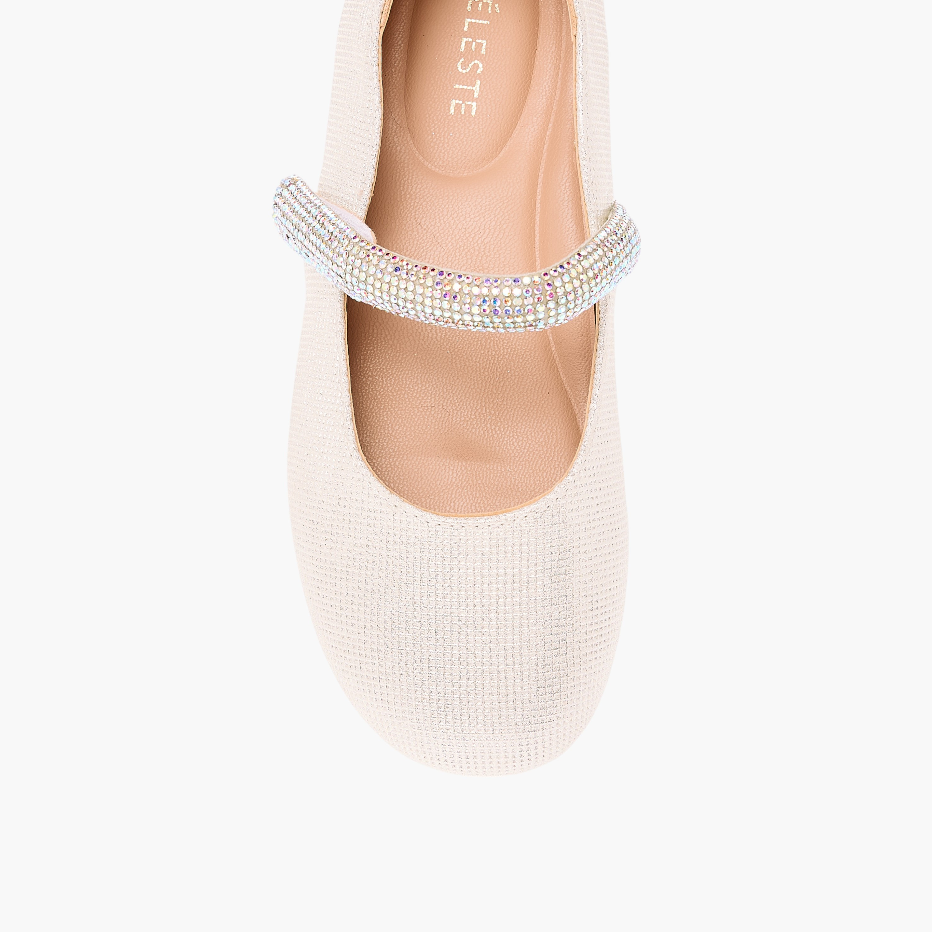 Celeste Girls' Embellished Ballerina Shoes with Hook and Loop Closure-girls-shoes-maryjanes-image-4