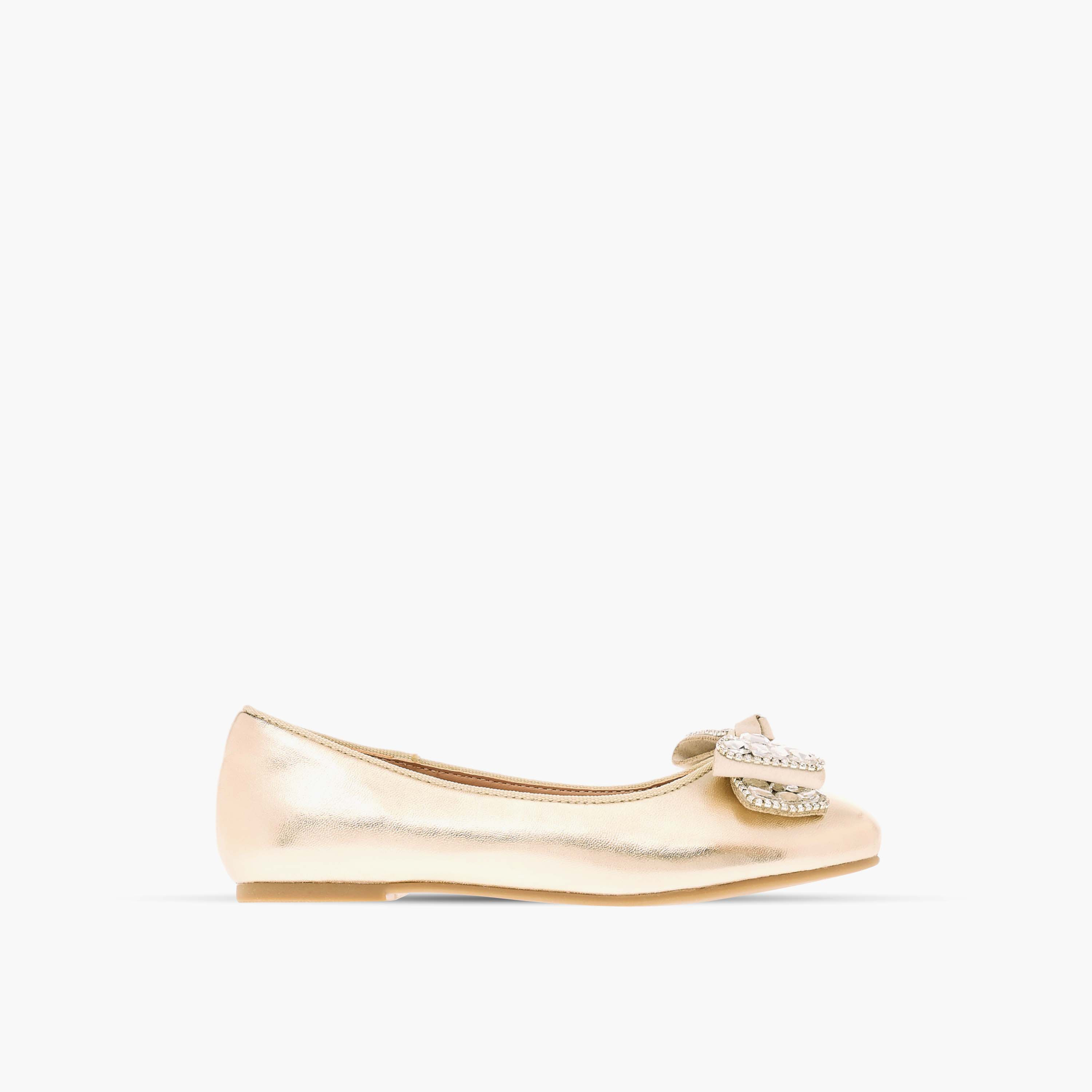 Celeste Girls' Embellished Bow Applique Ballerina Shoes-girls-shoes-ballerinas-image-3