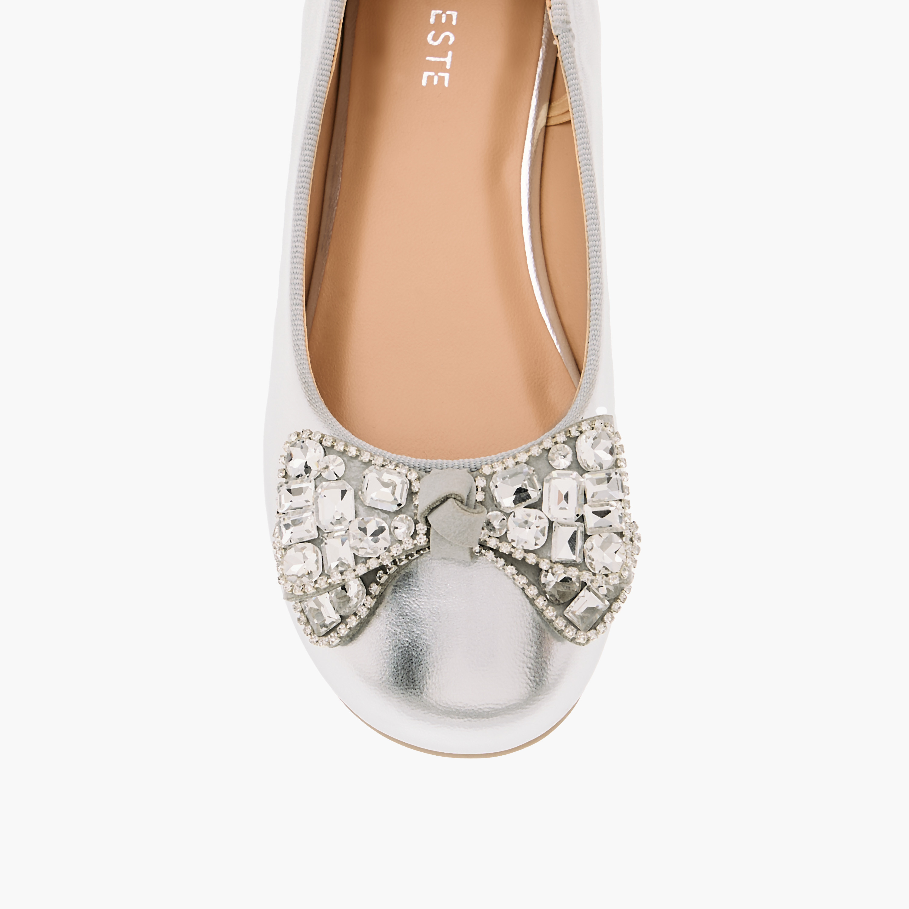 Celeste Girls' Embellished Bow Applique Ballerina Shoes-girls-shoes-ballerinas-image-4