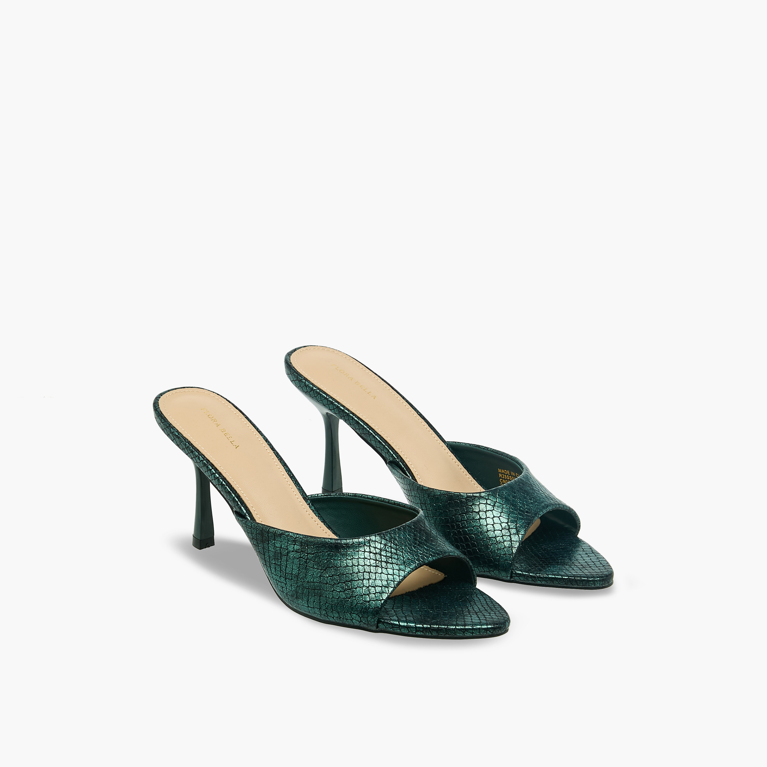 صندل بارز الملمس بكعب مخروطي للنساء من فلورا بيلا-women-shoes-sandals-heeled-image-1