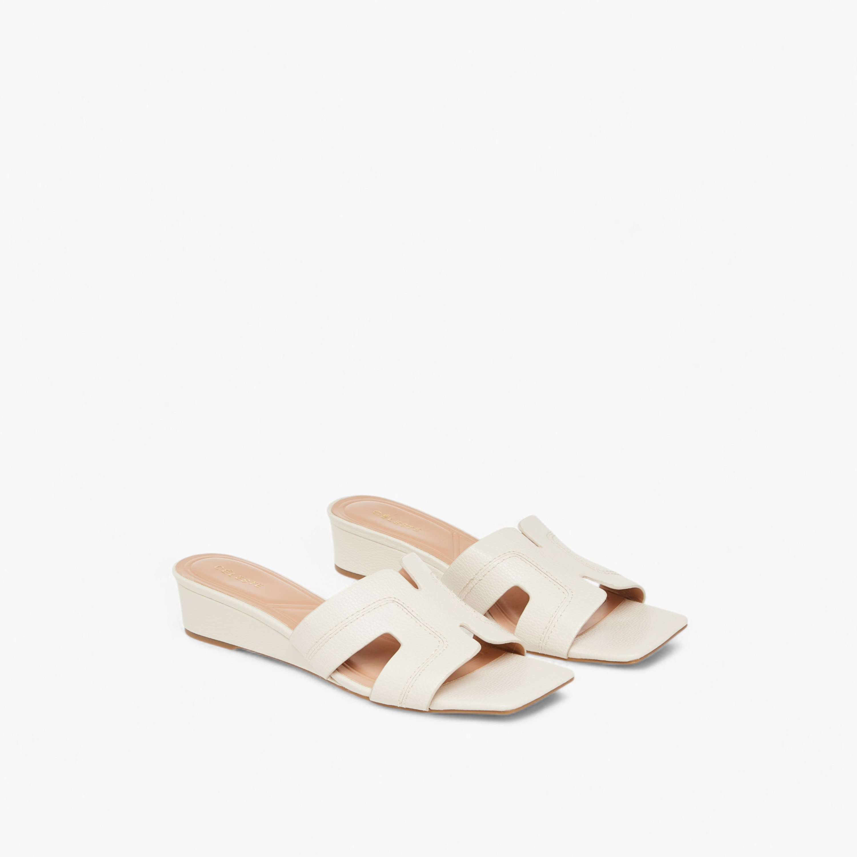 Celeste Women's Stitch Detail Slip-On Sandals with Wedge Heels-women-shoes-sandals-heeled-image-1