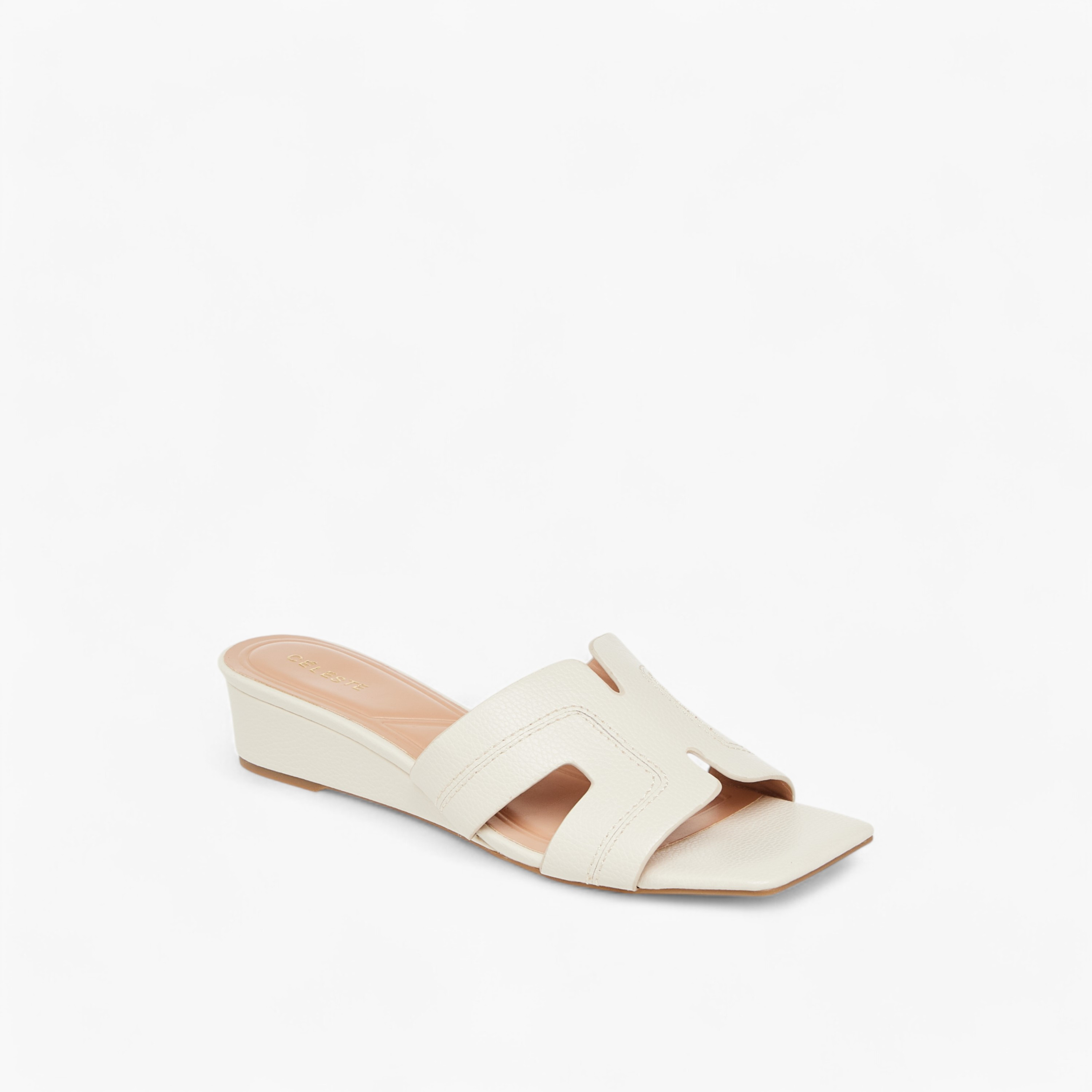 Celeste Women's Stitch Detail Slip-On Sandals with Wedge Heels-women-shoes-sandals-heeled-image-2