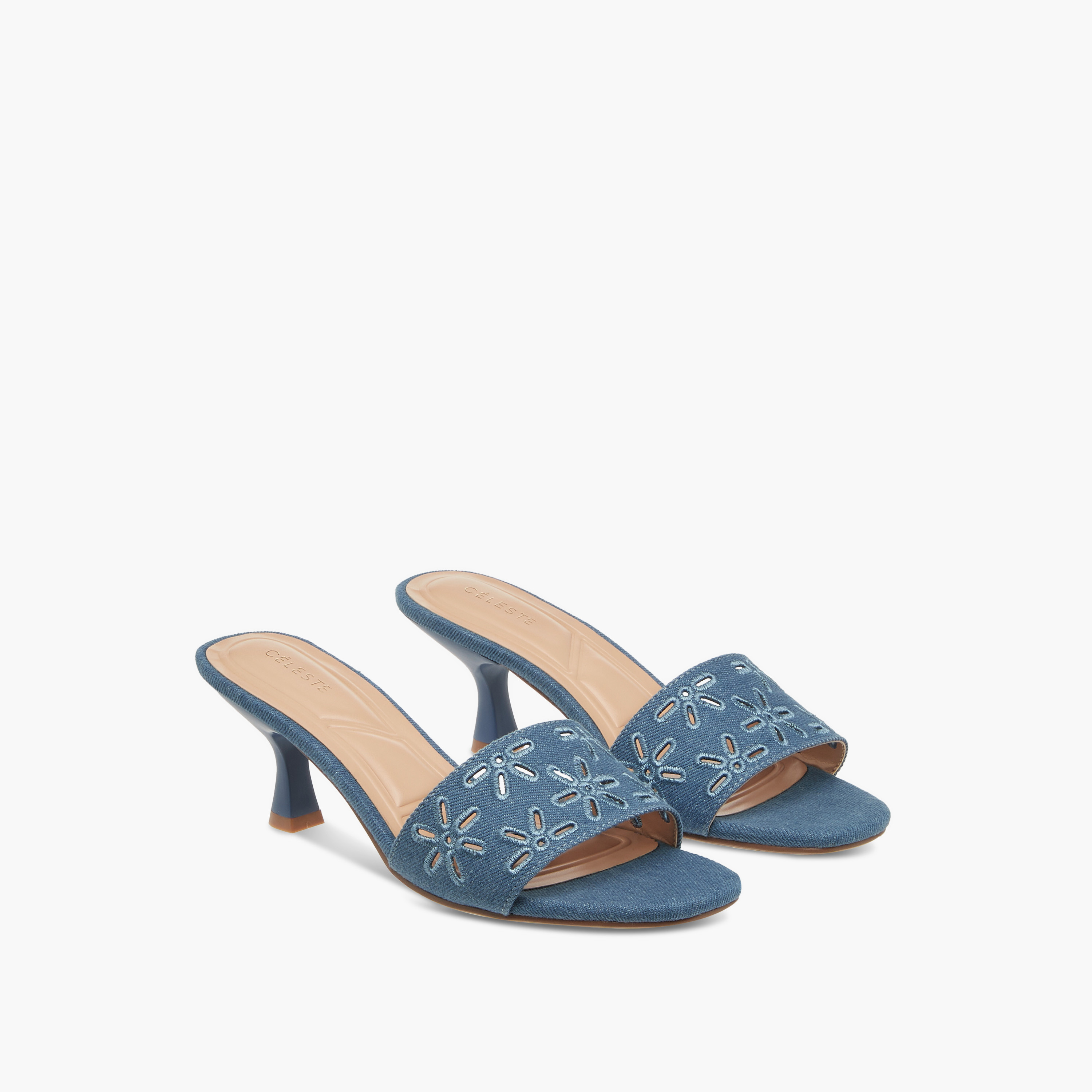 Celeste Women's Flower Embroidered Slip-On Sandals with Kitten Heels-women-shoes-sandals-heeled-image-1