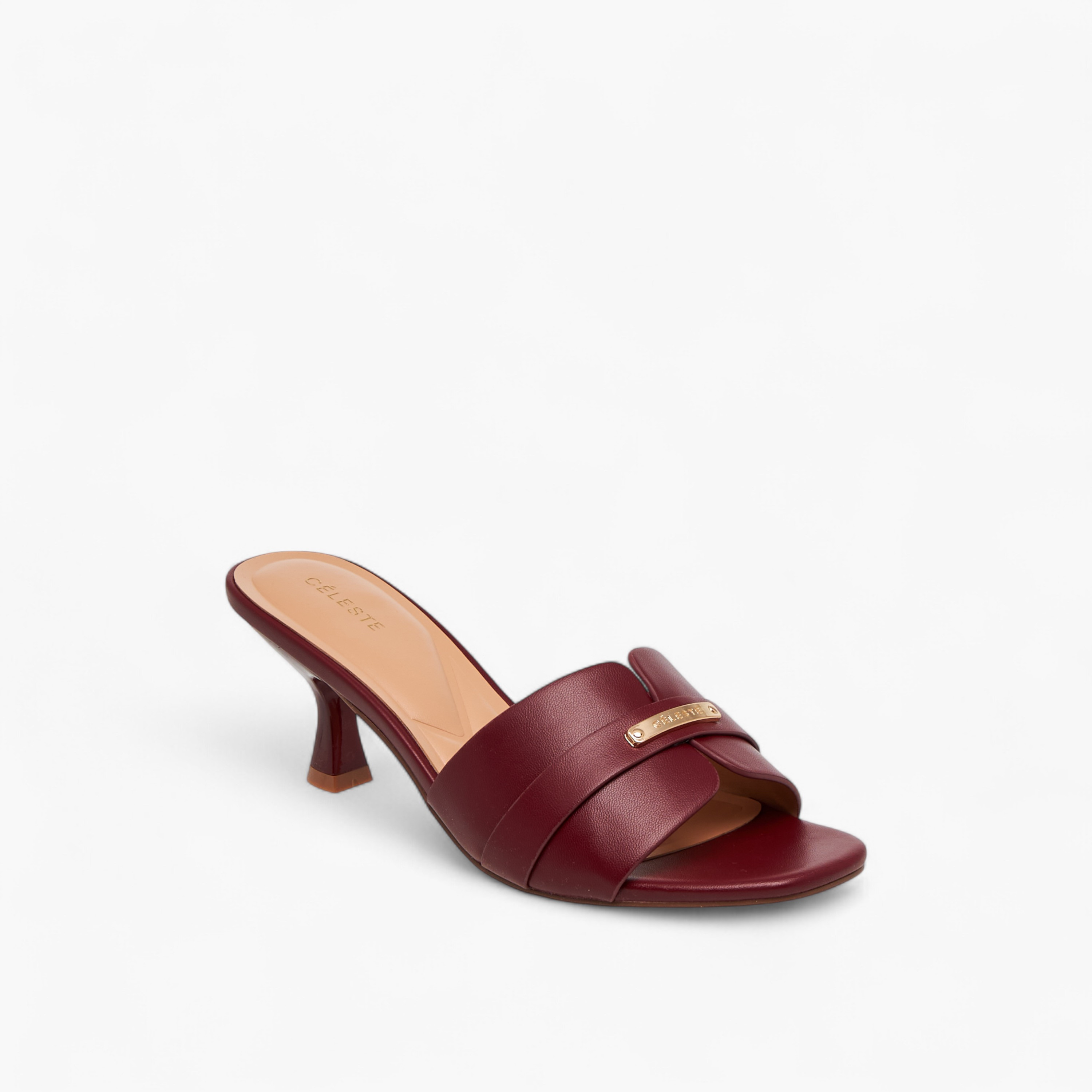 Celeste Women's Solid Slip-On Sandals with Flared Heels-women-shoes-sandals-heeled-image-2