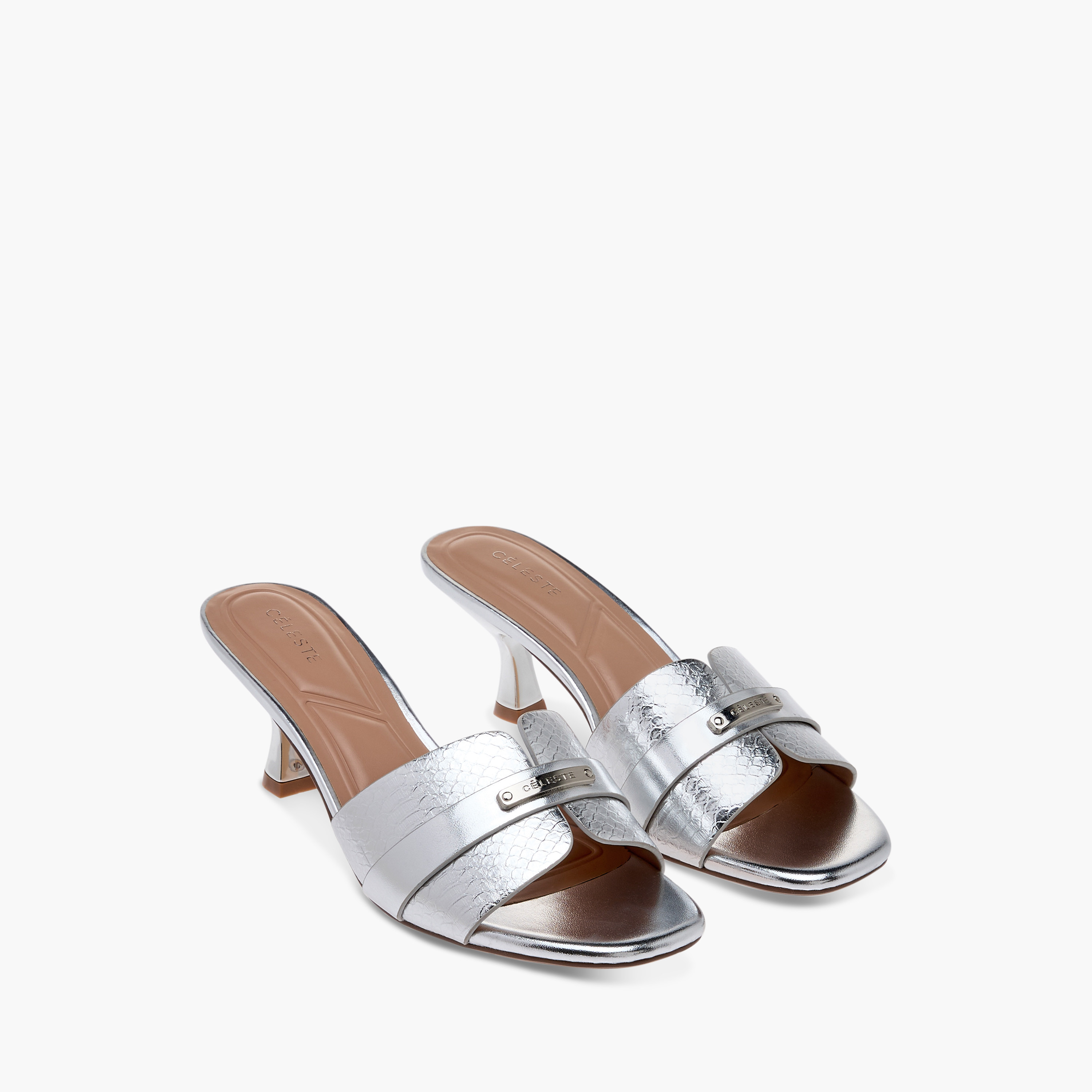 Celeste Women's Animal Textured Slip-On Sandals with Kitten Heels-women-shoes-sandals-heeled-image-1