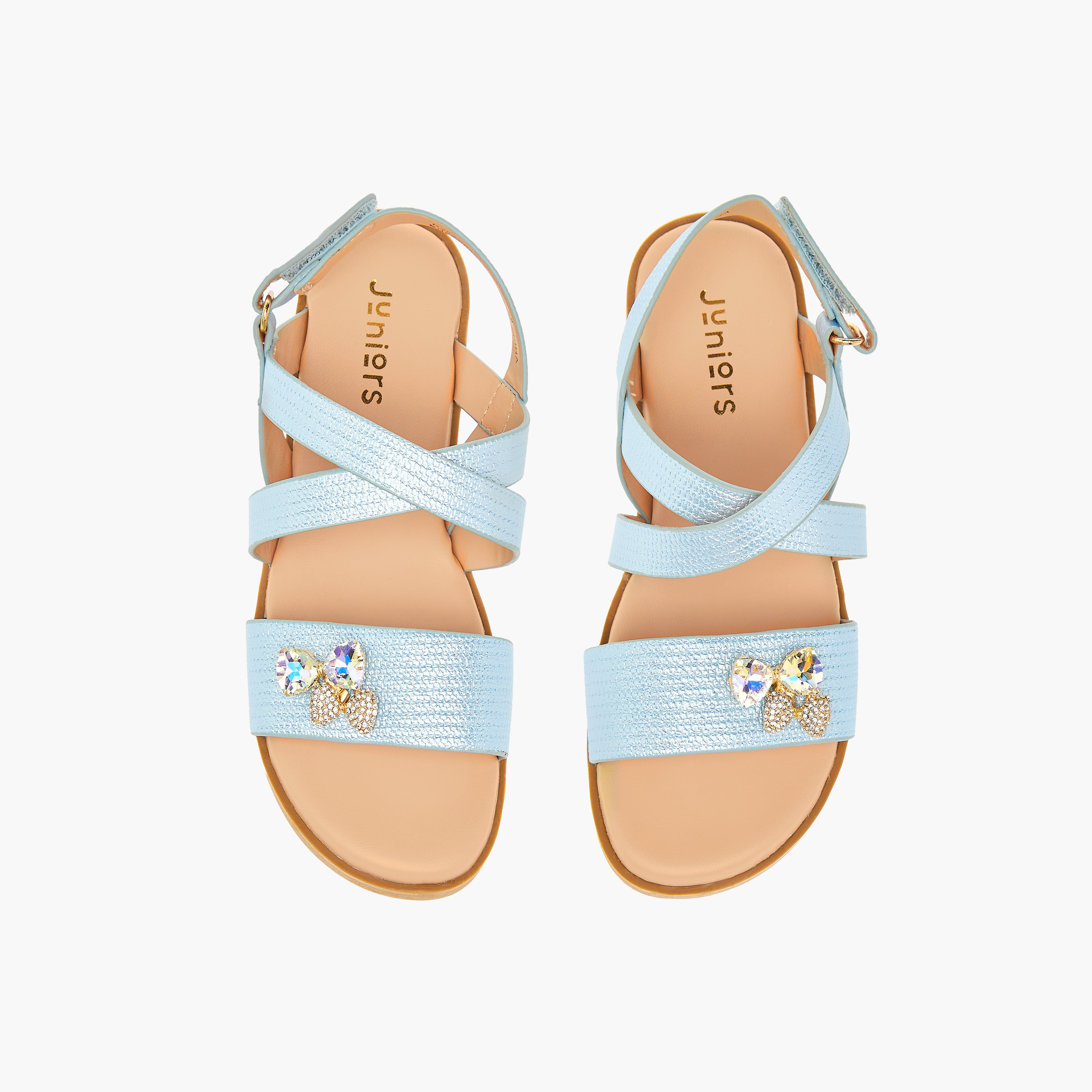 صندل مزيّن بفيونكة بشريط إغلاق لاصق من جونيورز-girls-shoes-sandals-image-9