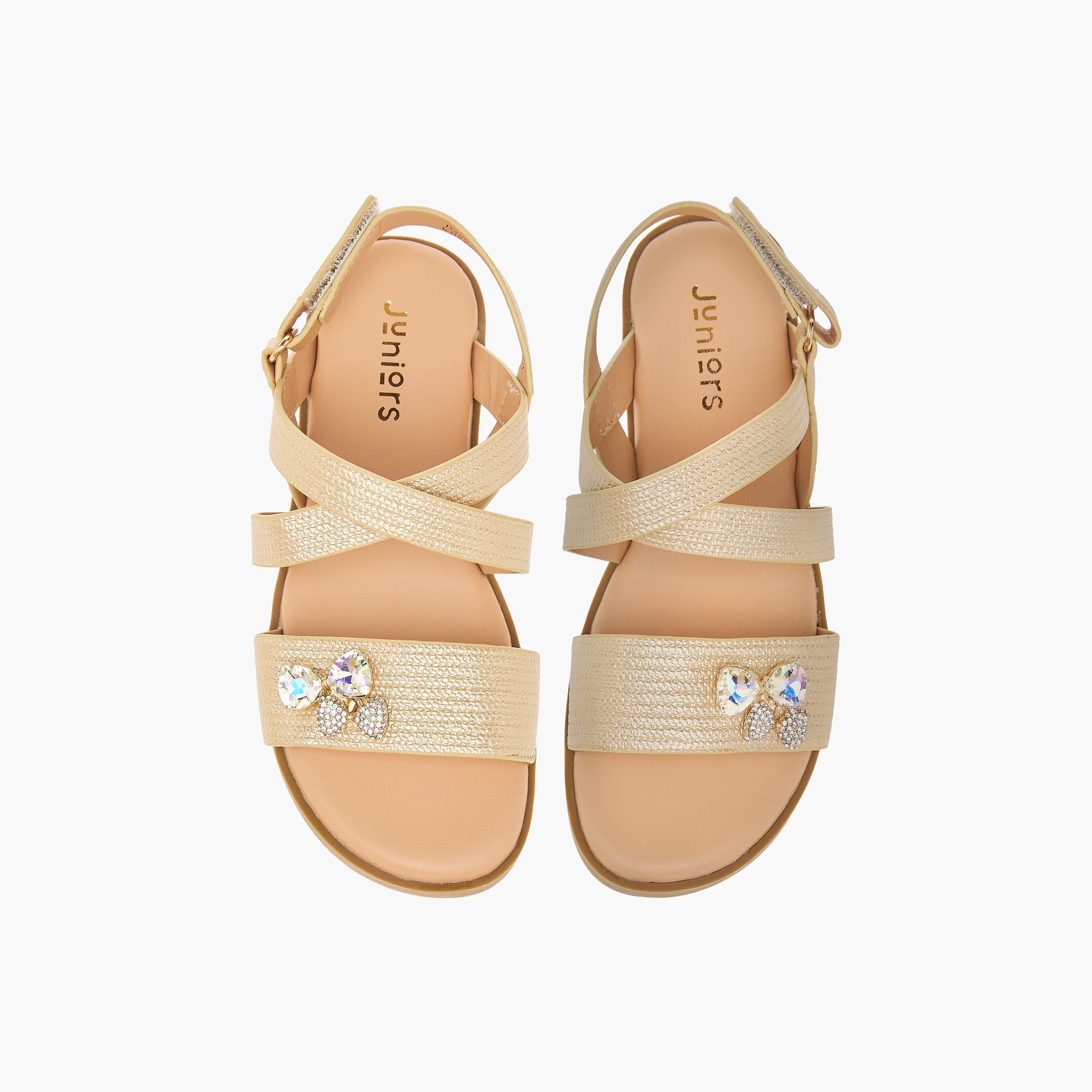 صندل مزيّن بفيونكة بشريط إغلاق لاصق من جونيورز-girls-shoes-sandals-image-1