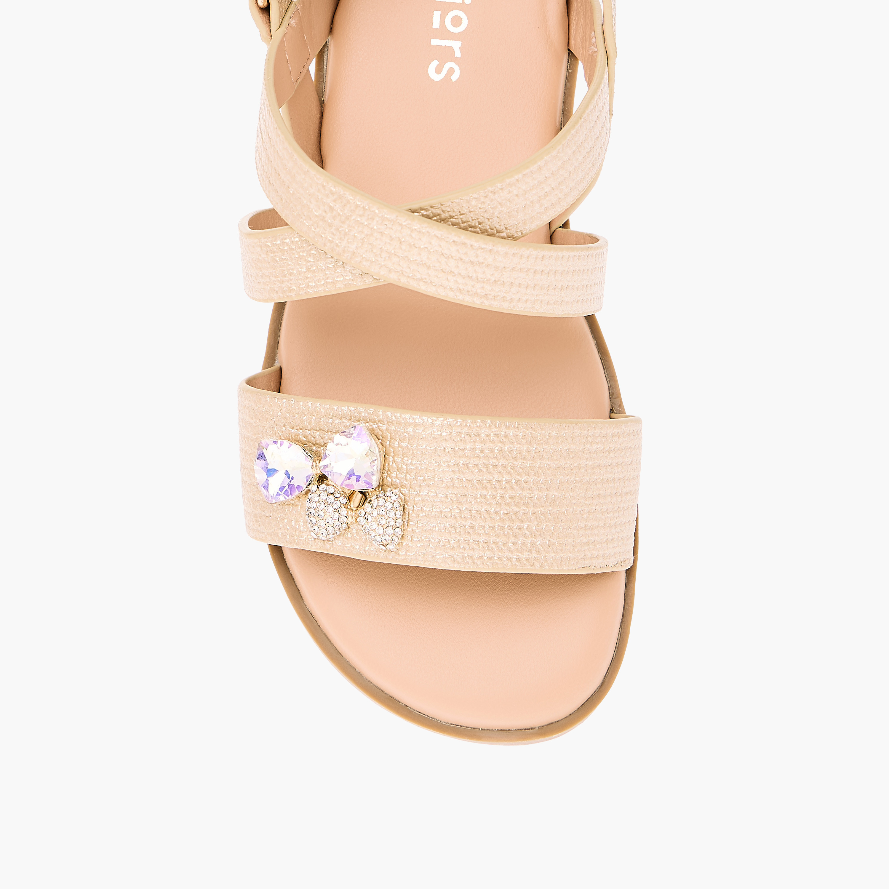 صندل مزيّن بفيونكة بشريط إغلاق لاصق من جونيورز-girls-shoes-sandals-image-3