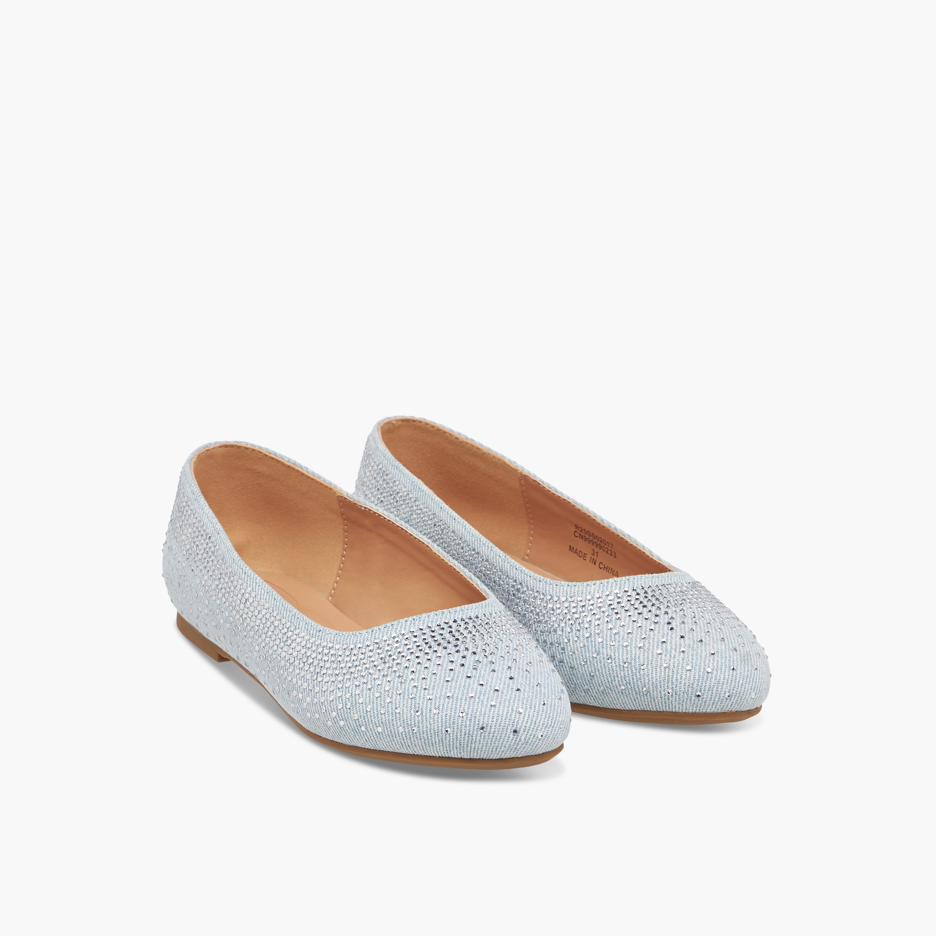 Celeste Girl's Rhinestone Embellished Slip-On Ballerina Shoes-girls-shoes-ballerinas-image-1