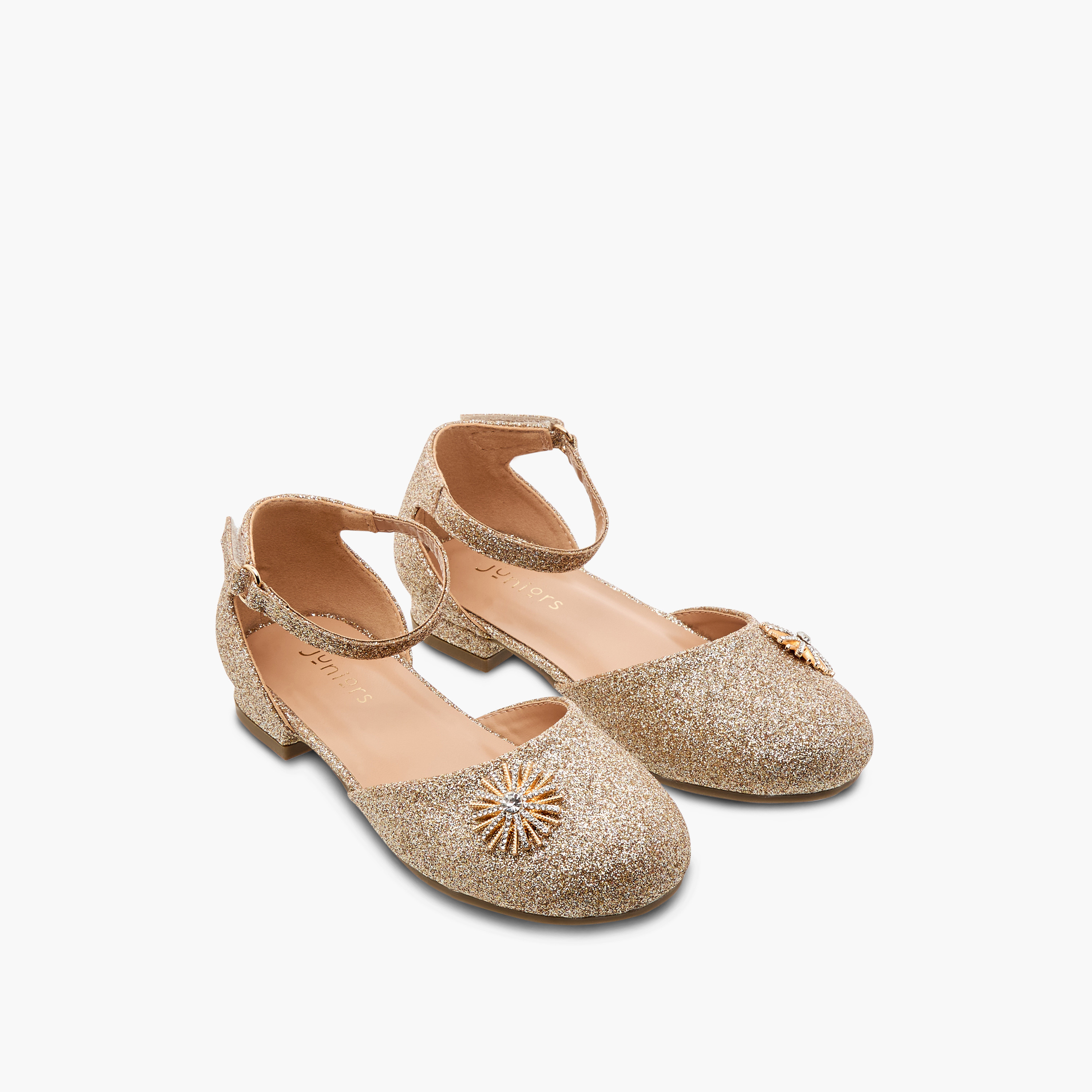 حذاء باليرينا مزين بشريط إغلاق لاصق من جونيورز-girls-shoes-sandals-image-8
