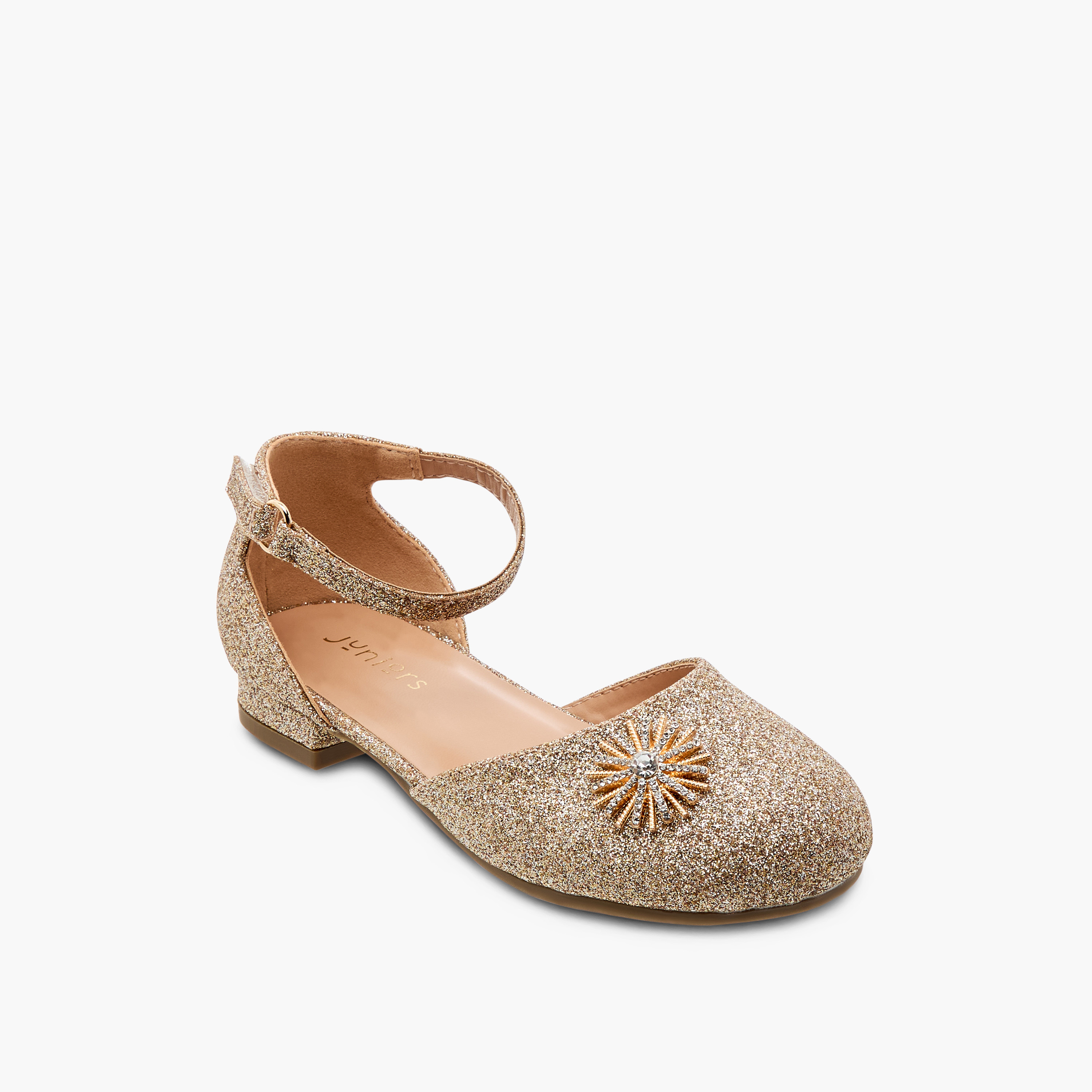 حذاء باليرينا مزين بشريط إغلاق لاصق من جونيورز-girls-shoes-sandals-image-9
