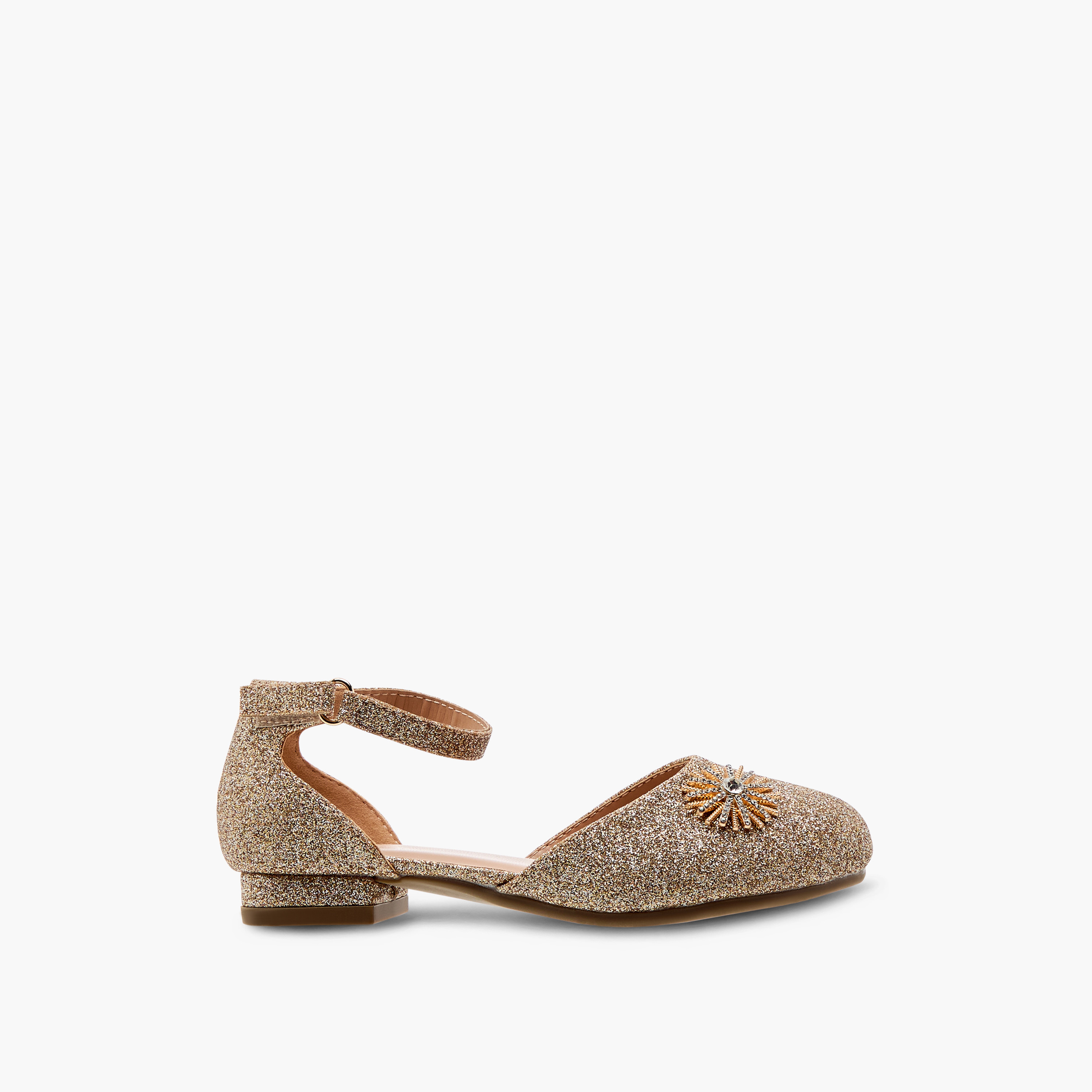 حذاء باليرينا مزين بشريط إغلاق لاصق من جونيورز-girls-shoes-sandals-image-10