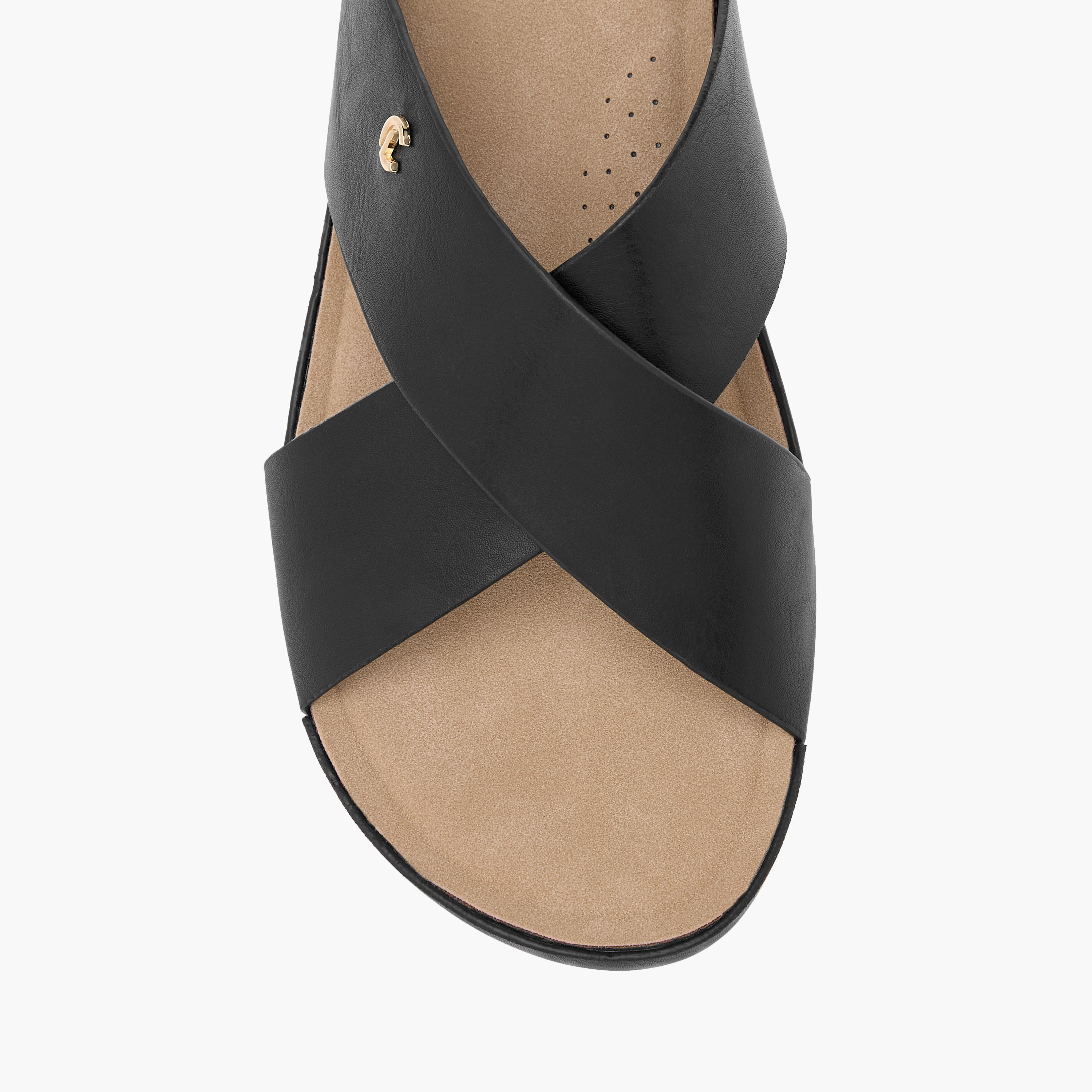 صندل مريح سادة بحزام متقاطع وكعب ويدج من لو كونفورت-women-shoes-sandals-heeled-image-4