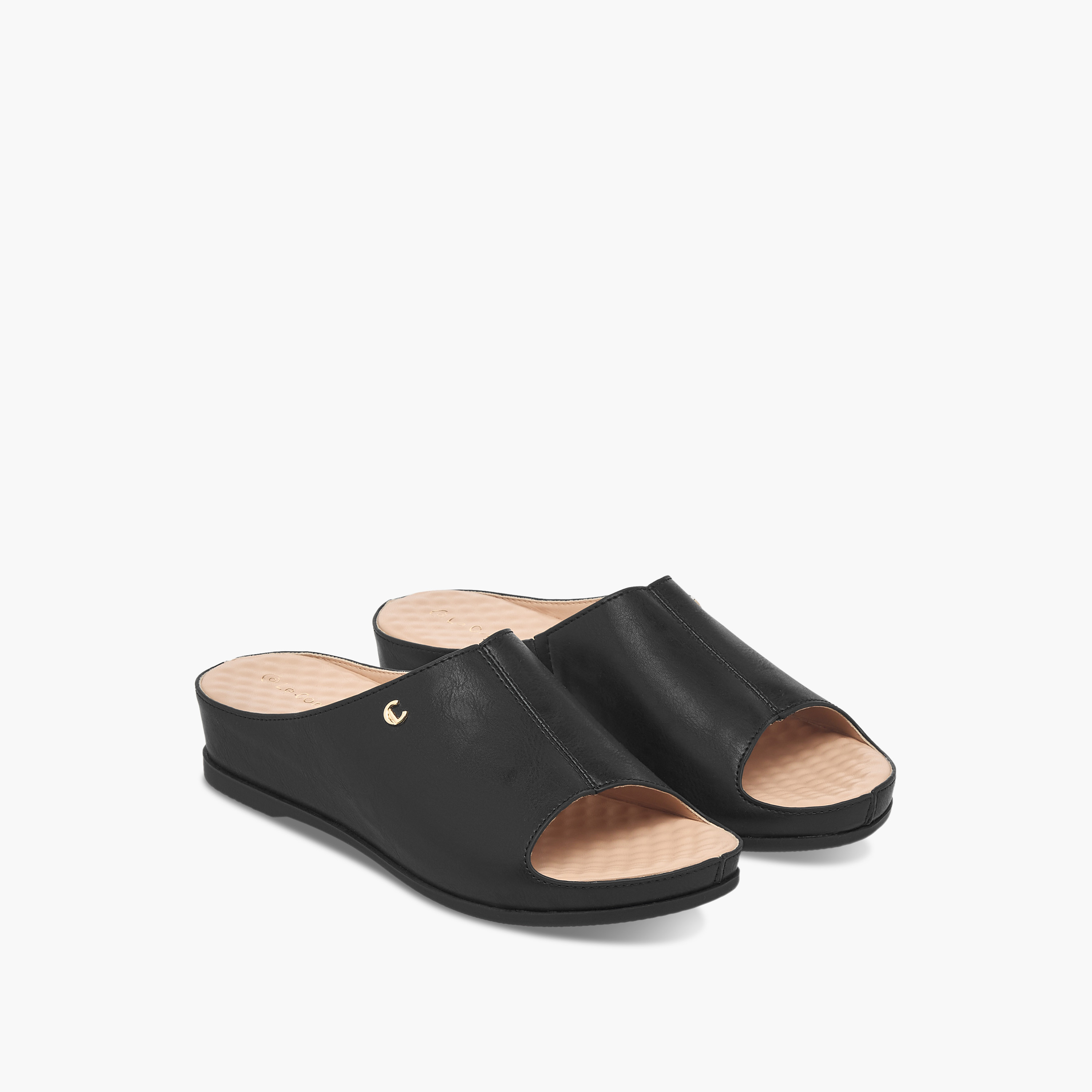 صندل مريح سادة سهل الارتداء بمقدمة مفتوحة من لو كونفورت-women-shoes-flats-sandals-image-1