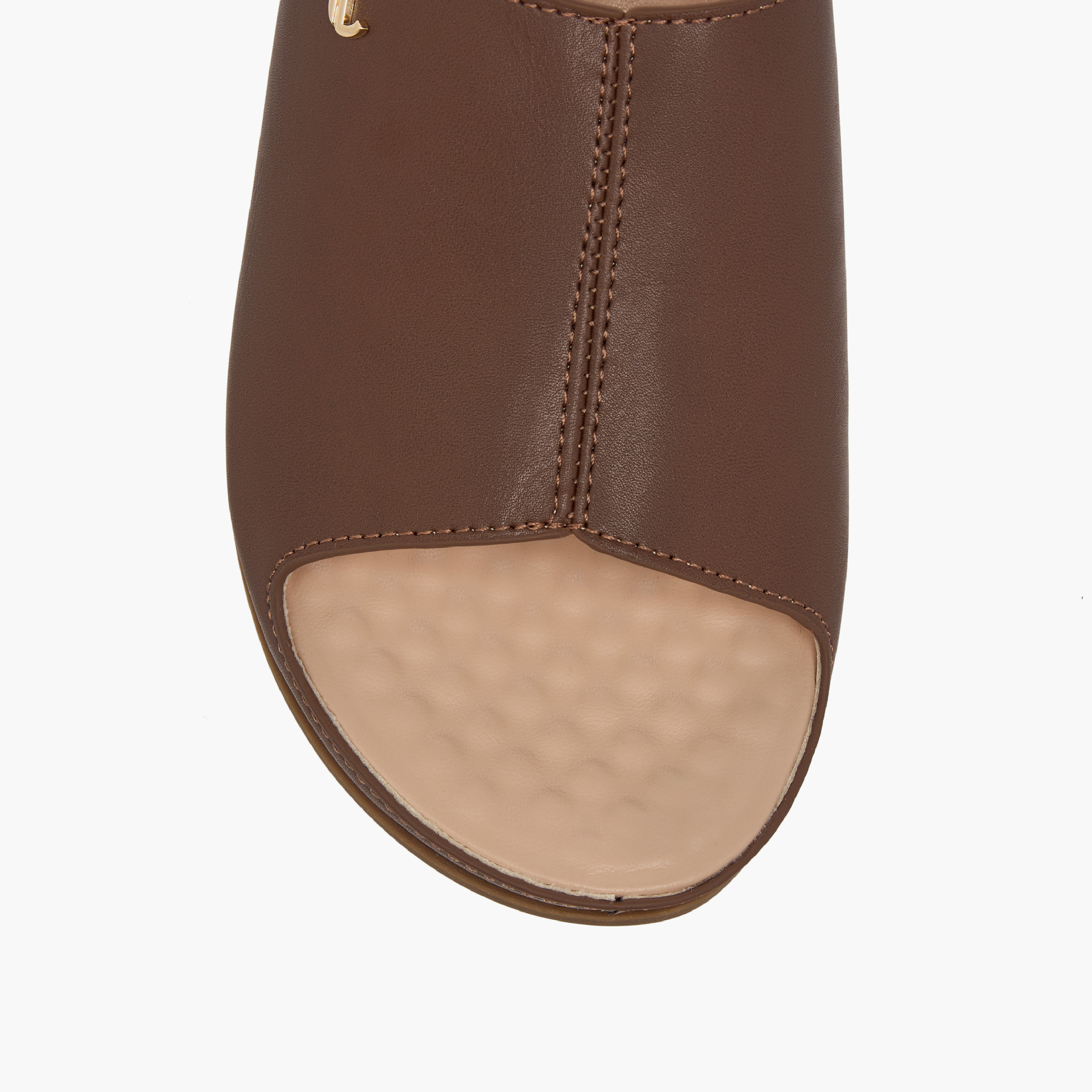 Le Confort Solid Peep Toe Slip-On Comfort Sandals-women-shoes-flats-sandals-image-4