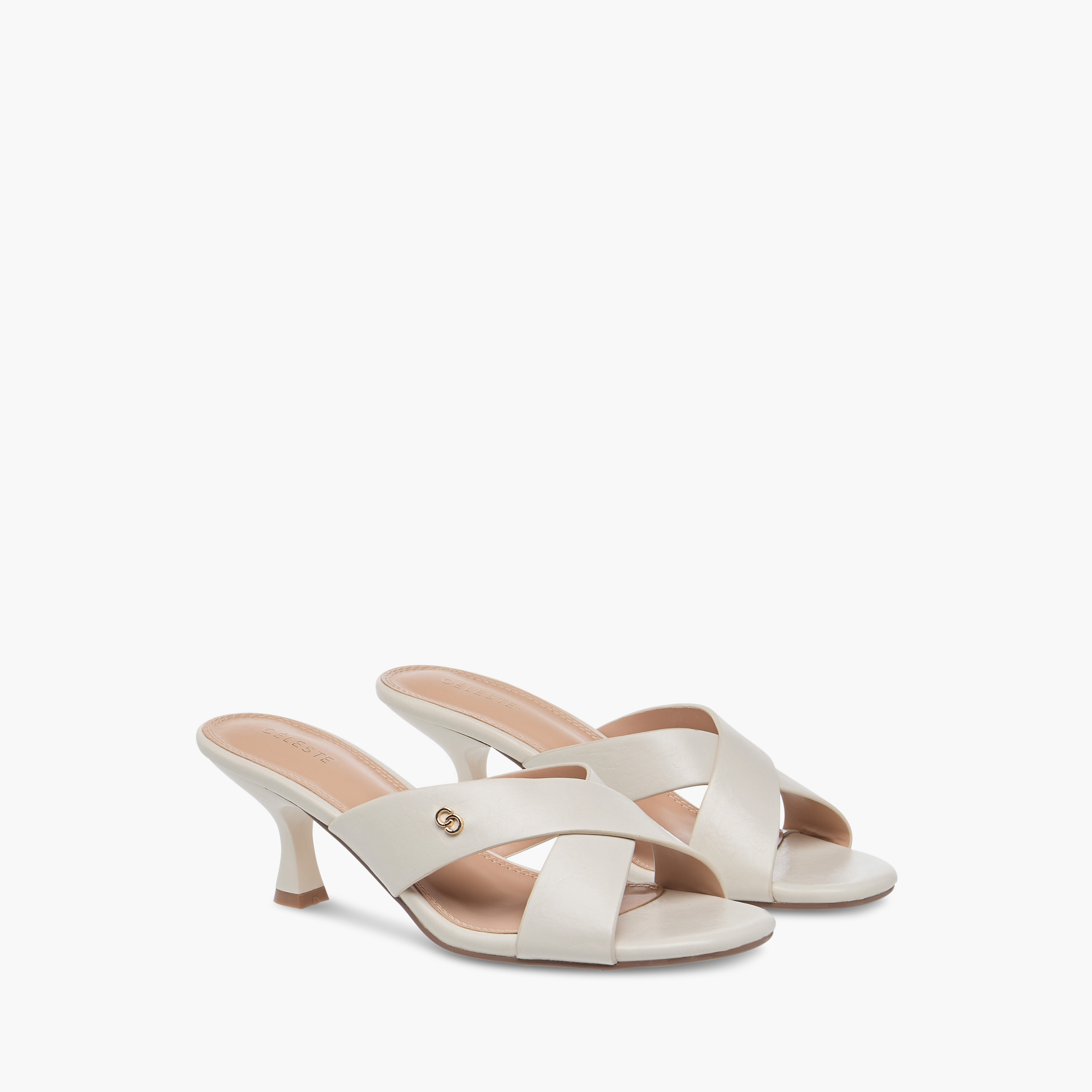 صندل سادة سهل الارتداء بحزام متقاطع وكعب لامع للنساء من سيليست-women-shoes-sandals-heeled-image-1