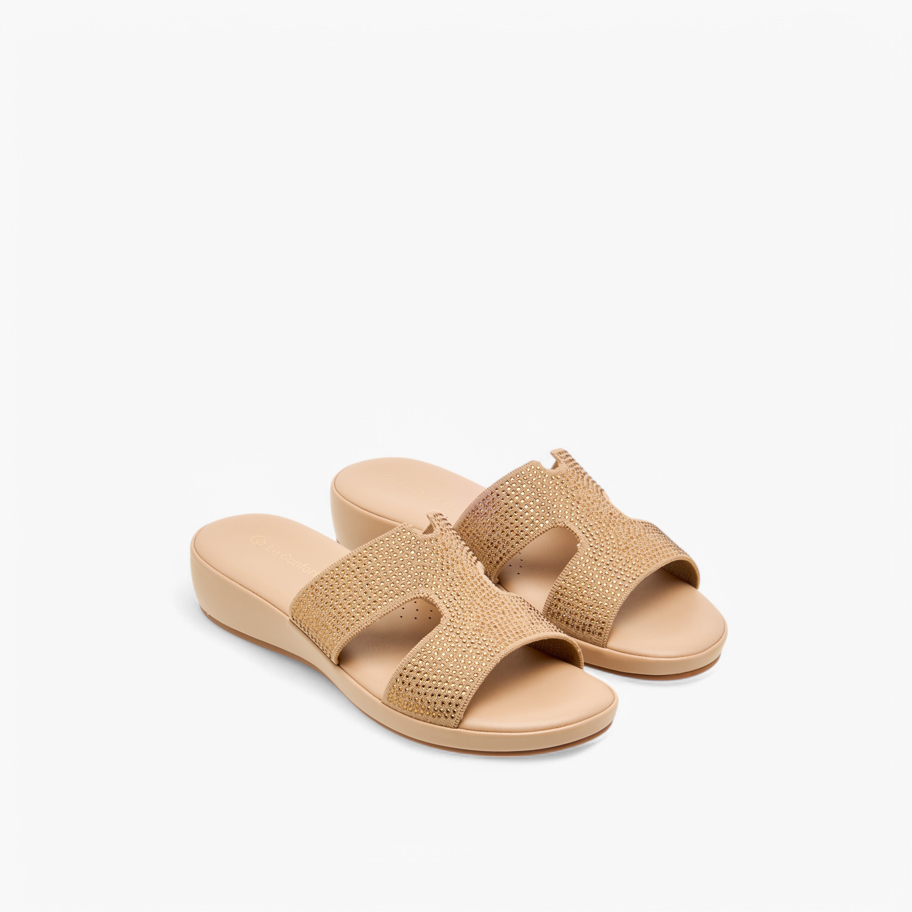 Le Confort Rhinestone Embellished Slip-On Comfort Sandals-women-shoes-flats-sandals-image-1