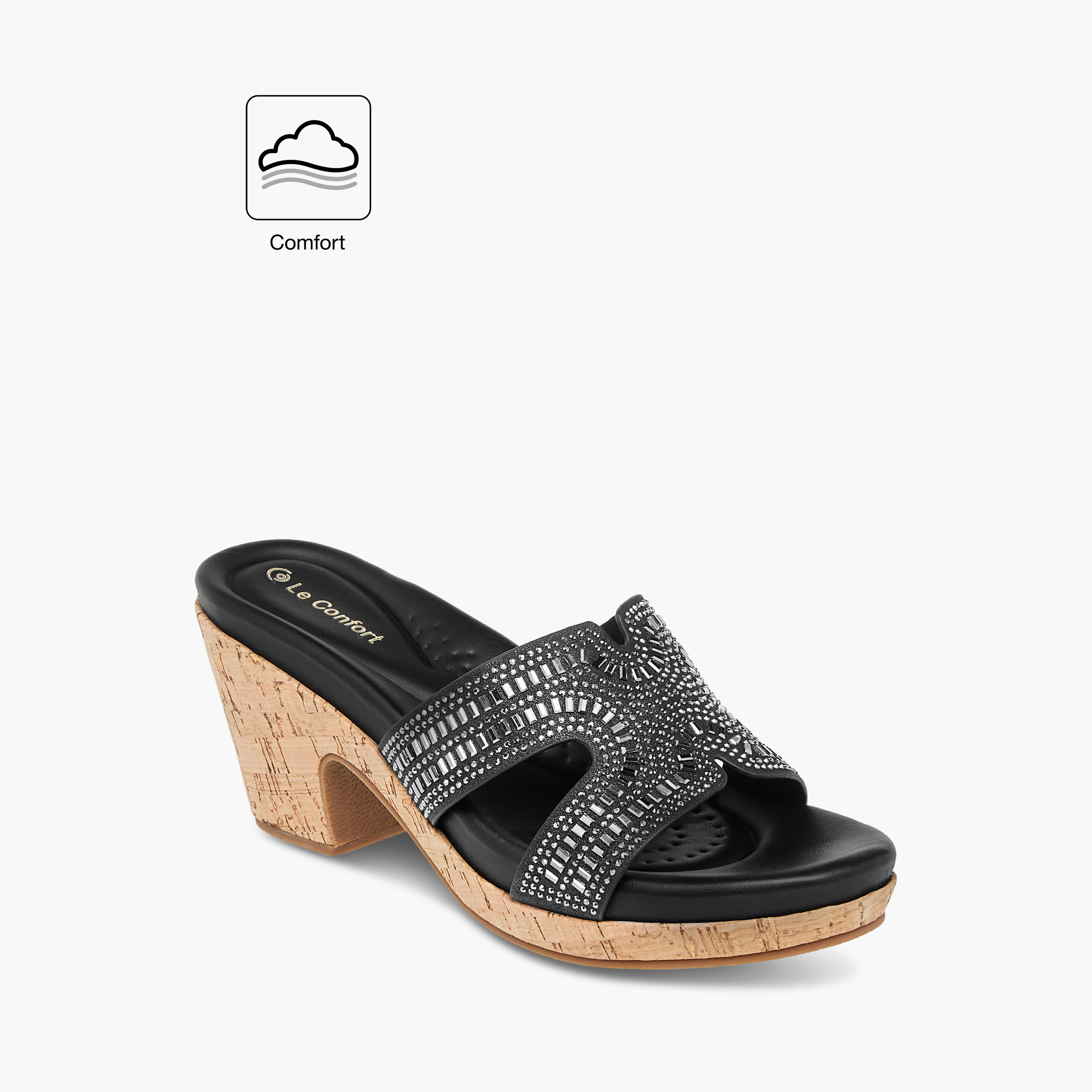 Le Confort Stone Embellished Slip-On Comfort Sandals with Block Heels-women-shoes-sandals-heeled-image-2