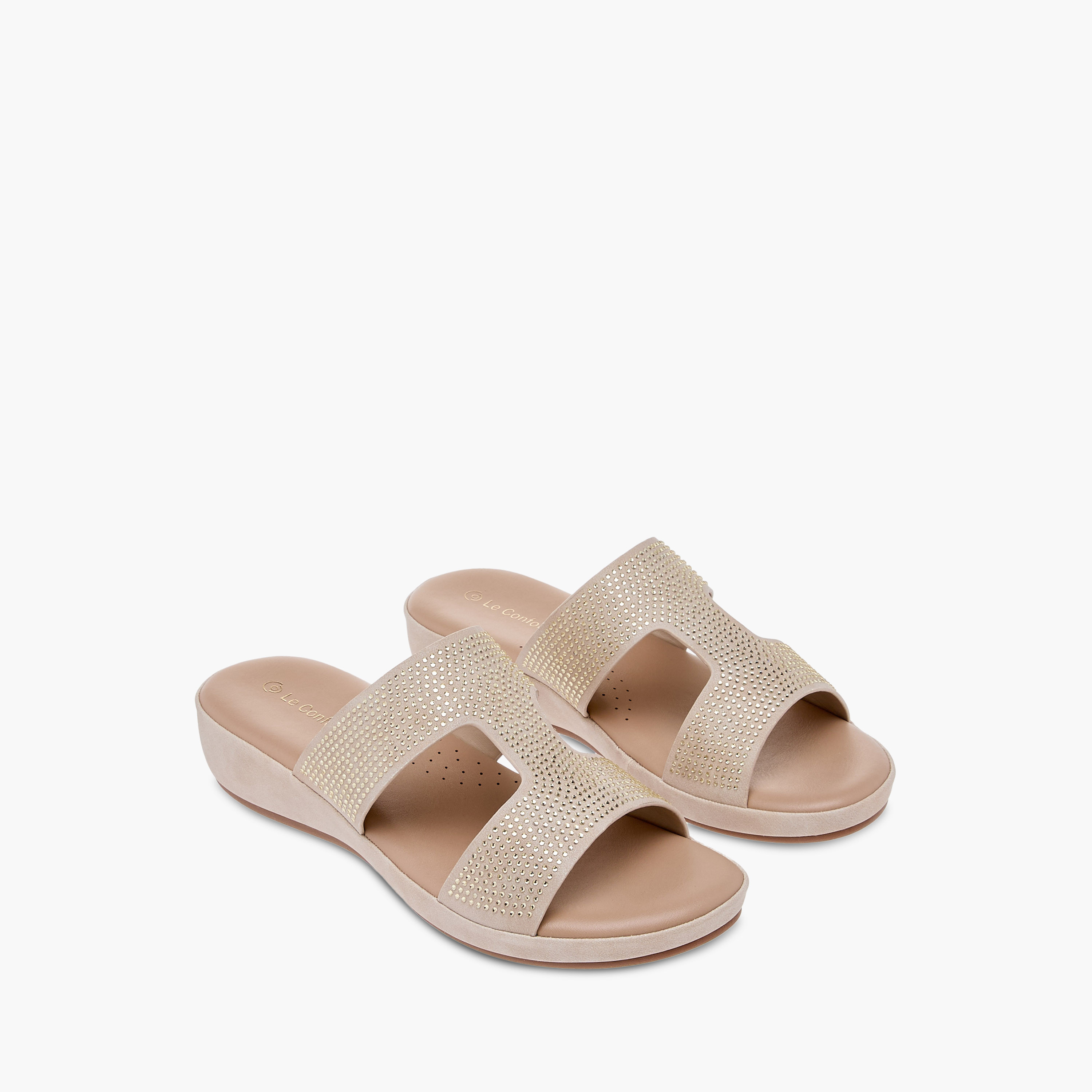 Le Confort Embellished Slip-On Comfort Sandals-women-shoes-flats-sandals-image-1