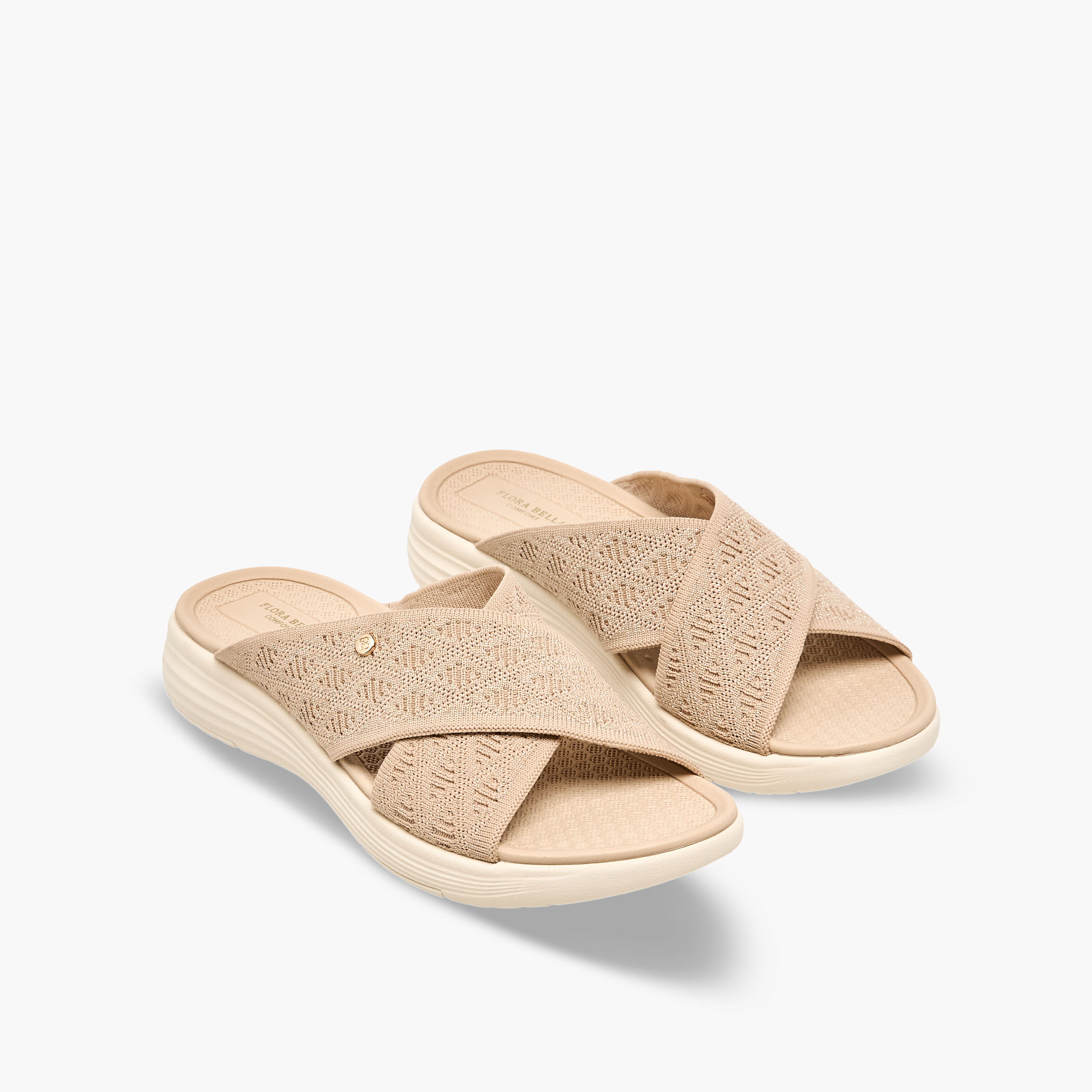 صندل بارز الملمس بأحزمة متقاطعة للنساء من فلورا بيلا-women-shoes-flats-sandals-image-1