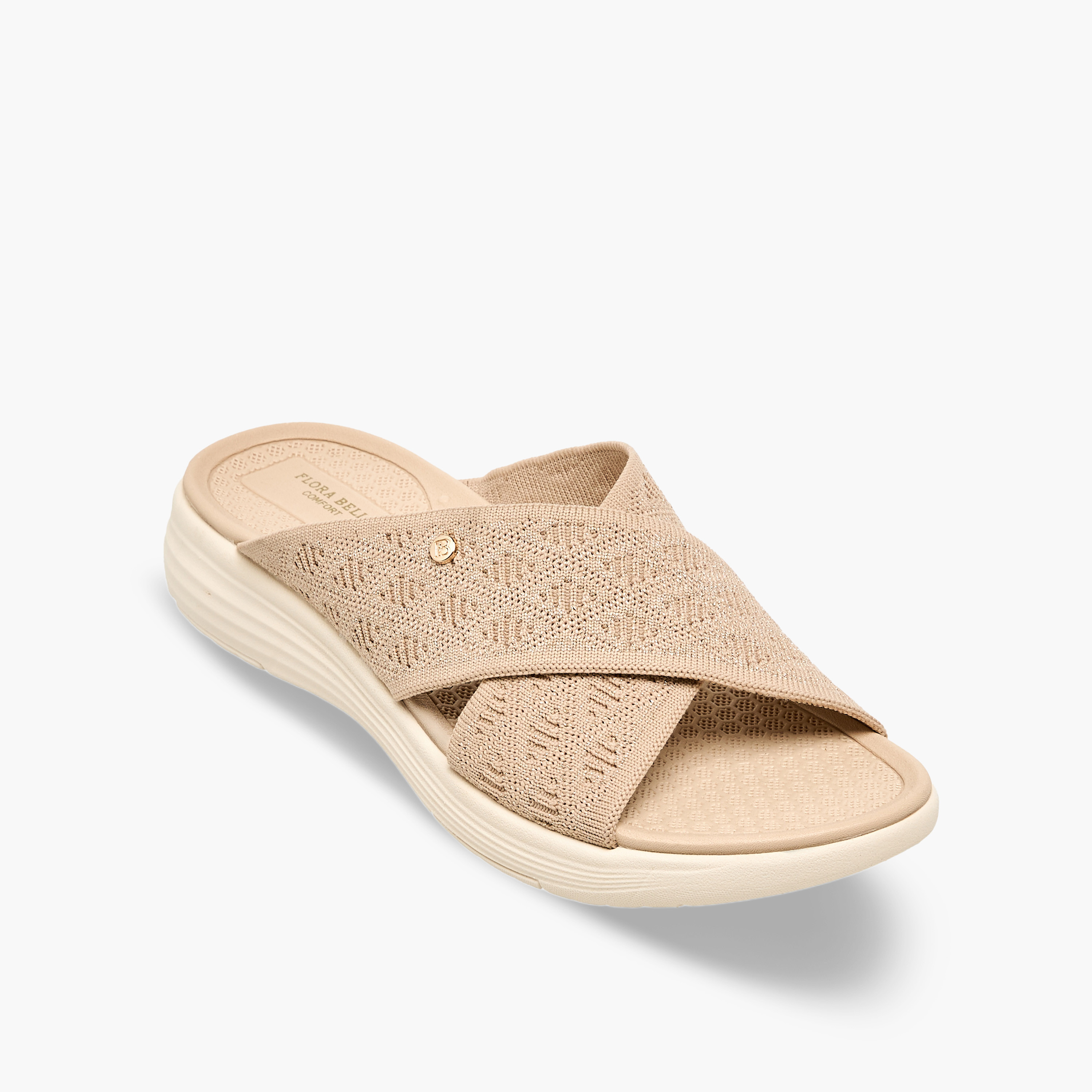 صندل بارز الملمس بأحزمة متقاطعة للنساء من فلورا بيلا-women-shoes-flats-sandals-image-2