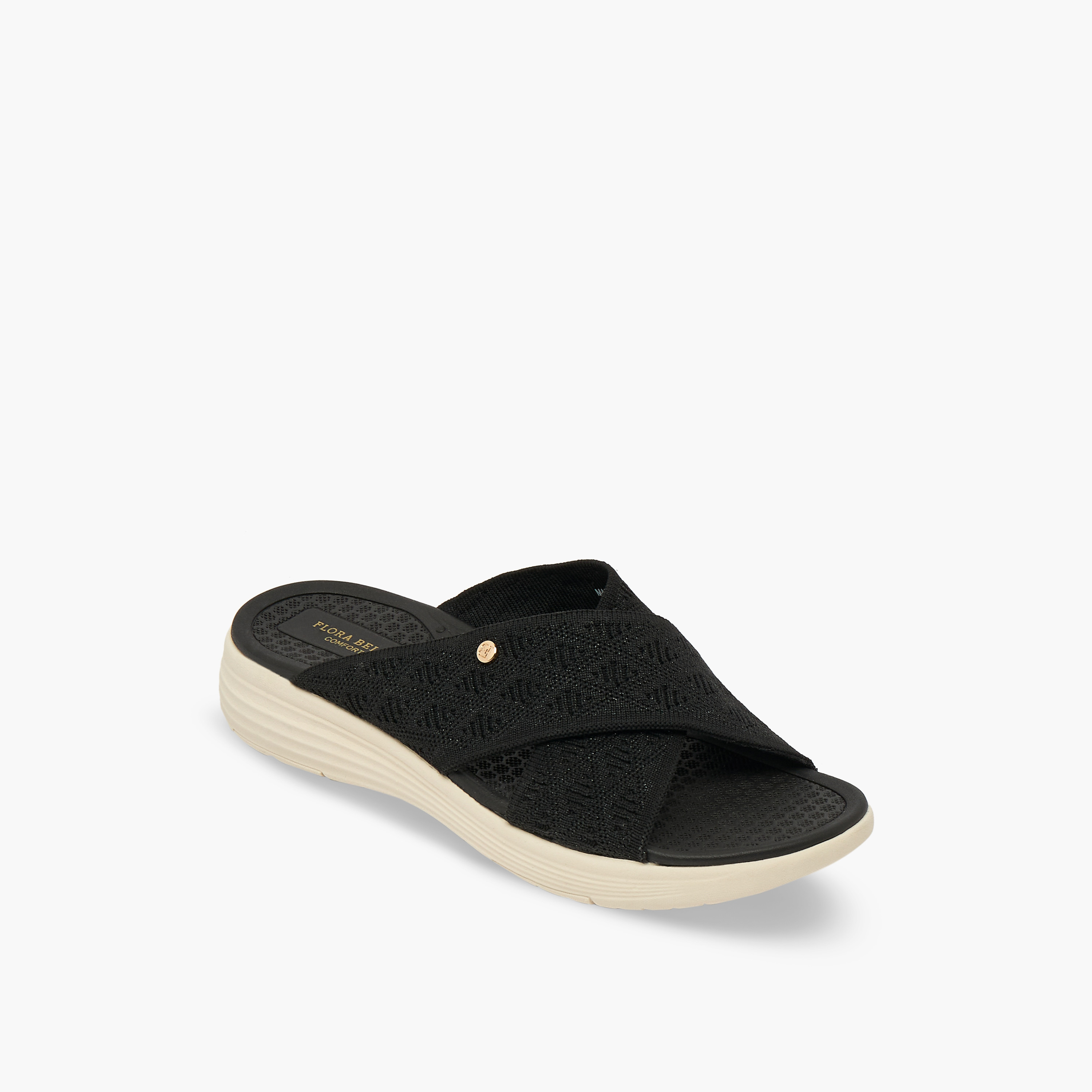 صندل بارز الملمس بأحزمة متقاطعة للنساء من فلورا بيلا-women-shoes-flats-sandals-image-2