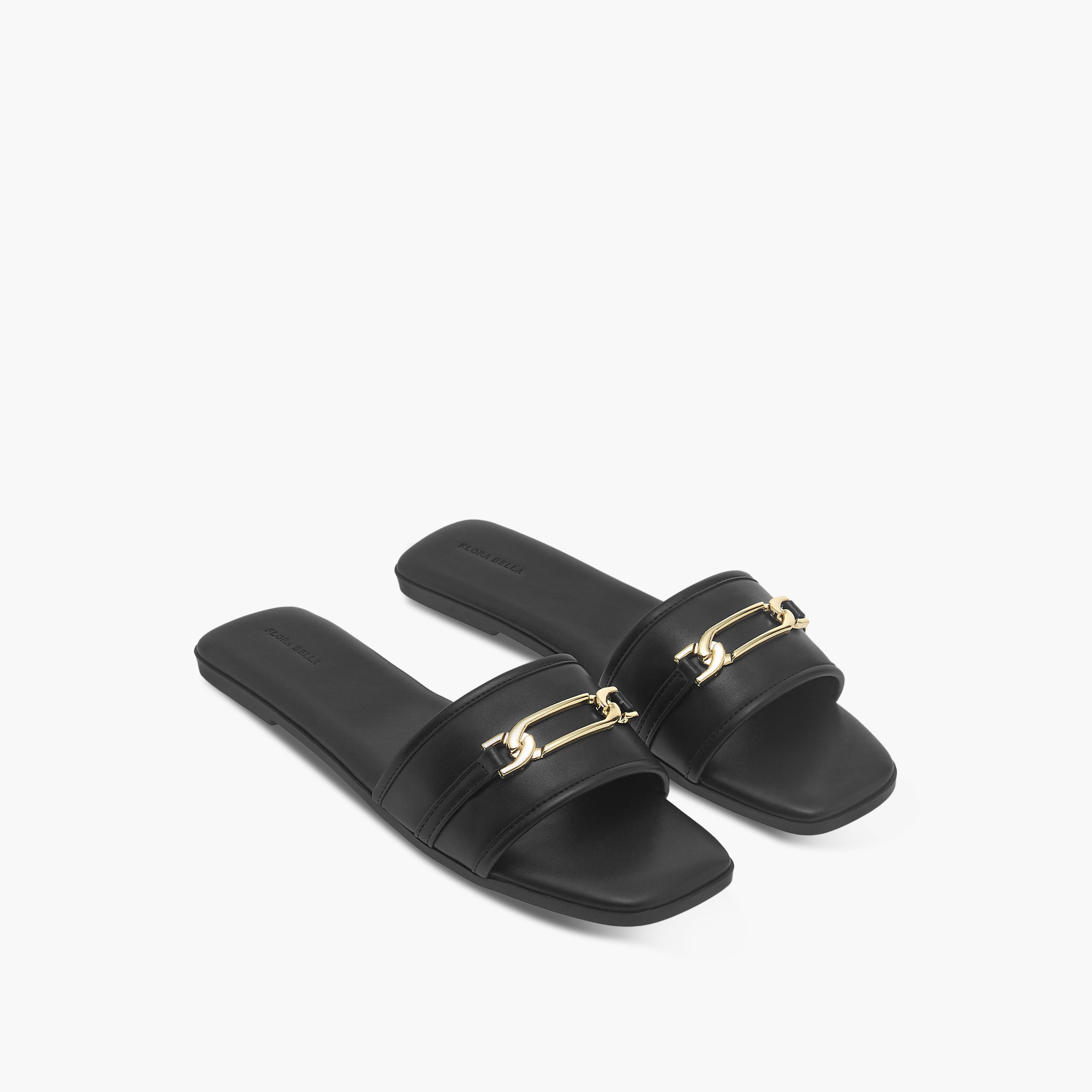 صندل سهل الارتداء سادة بزينة معدنية من فلورا بيلا-women-shoes-flats-sandals-image-1