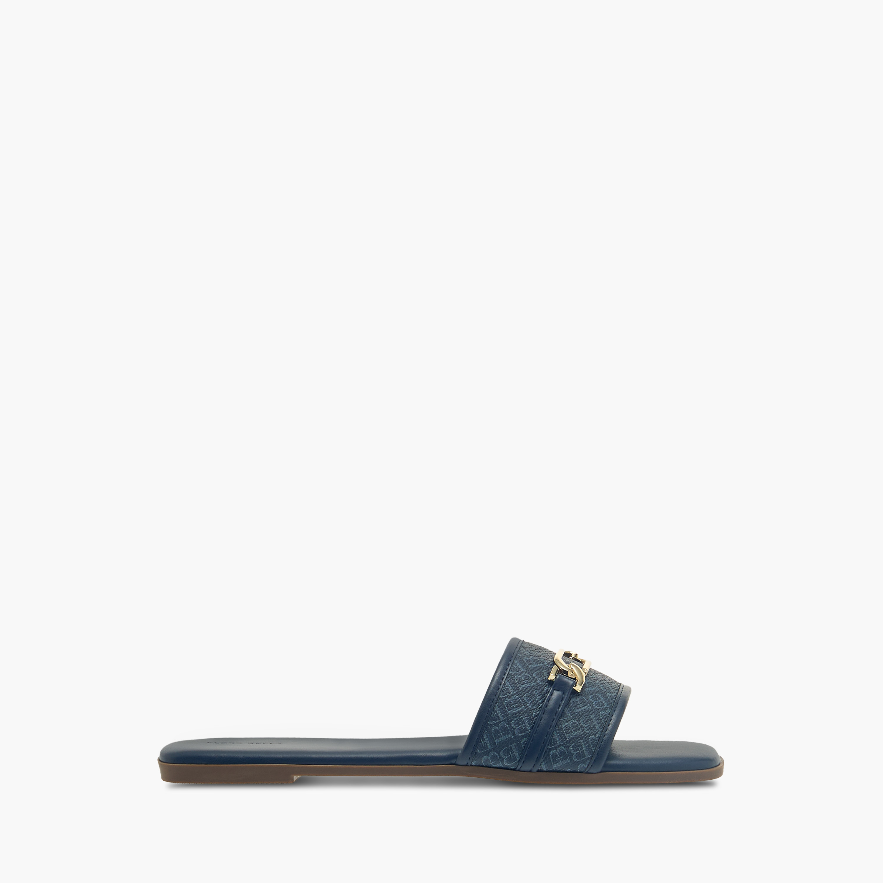 Flora Bella Monogram Print Slip-On Flat Sandals with Metal Accent-women-shoes-flats-sandals-image-3