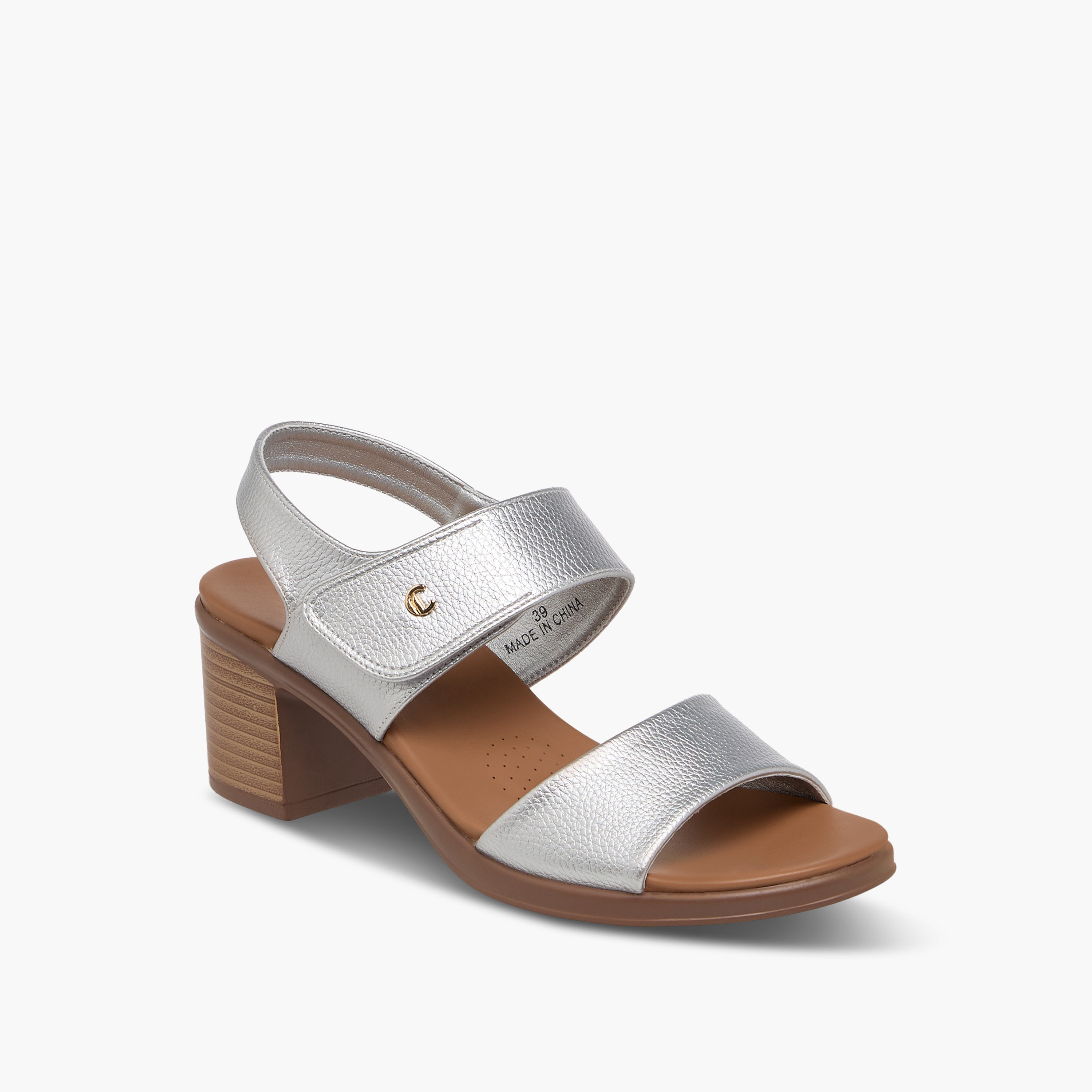Le Confort Solid Block Heel Sandals with Hook and Loop Closure-women-shoes-sandals-heeled-image-2