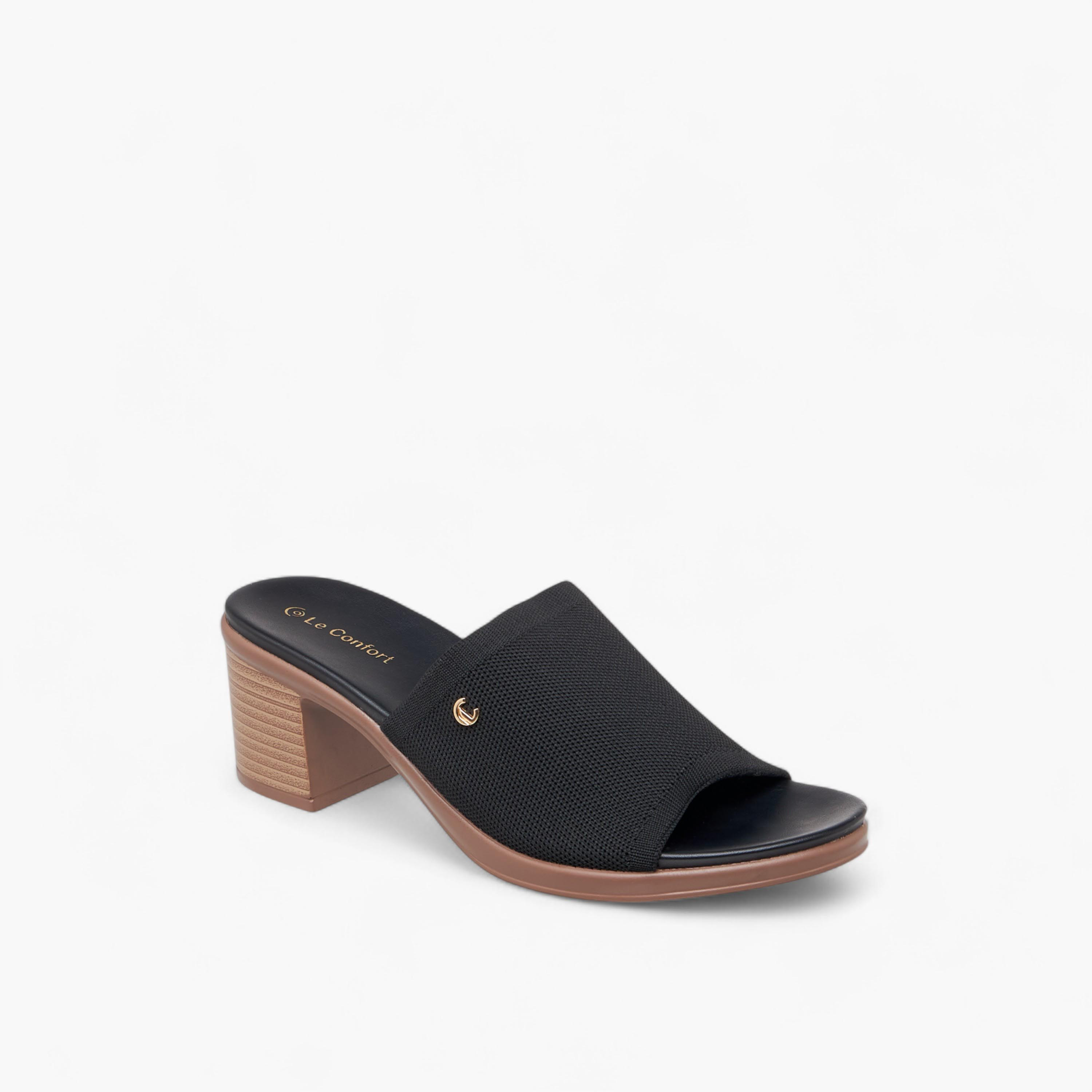 صندل بارز الملمس سهل الارتداء بكعب سميك من لو كونفورت-women-shoes-sandals-heeled-image-2