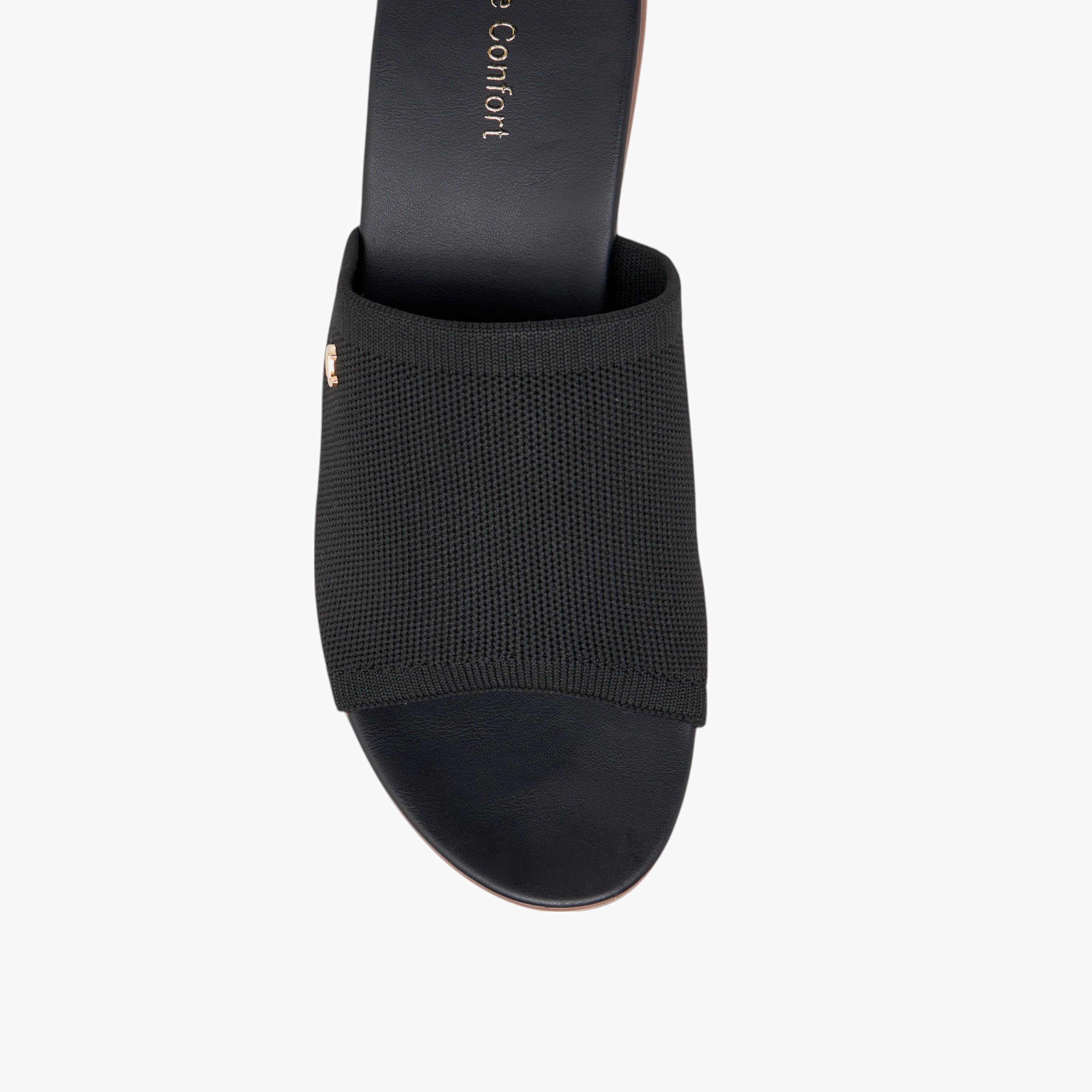 Le Confort Textured Slip-On Sandals with Block Heels-women-shoes-sandals-heeled-image-4