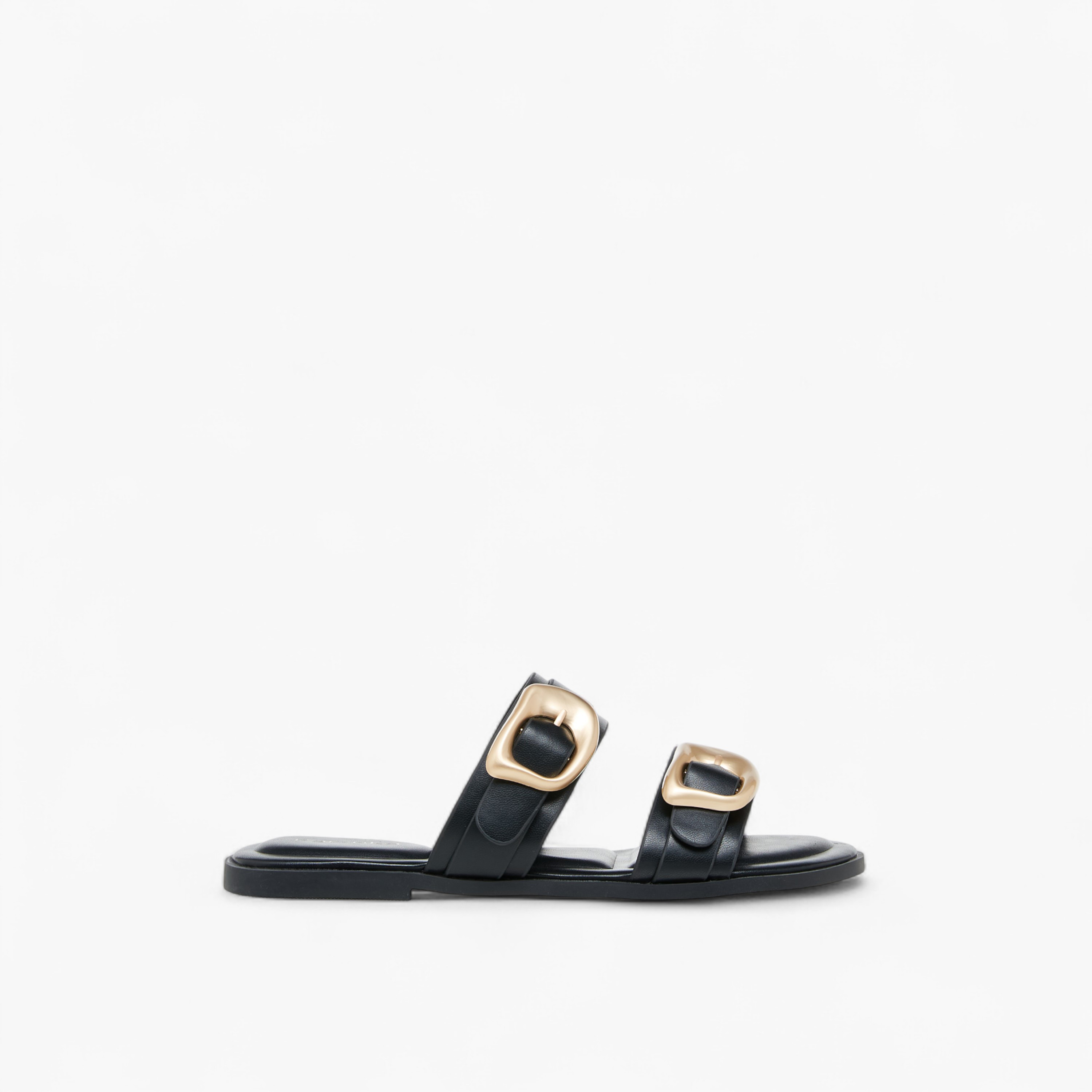 Paprika Solid Open Toe Sandals with Buckle Accent-women-shoes-flats-sandals-image-3
