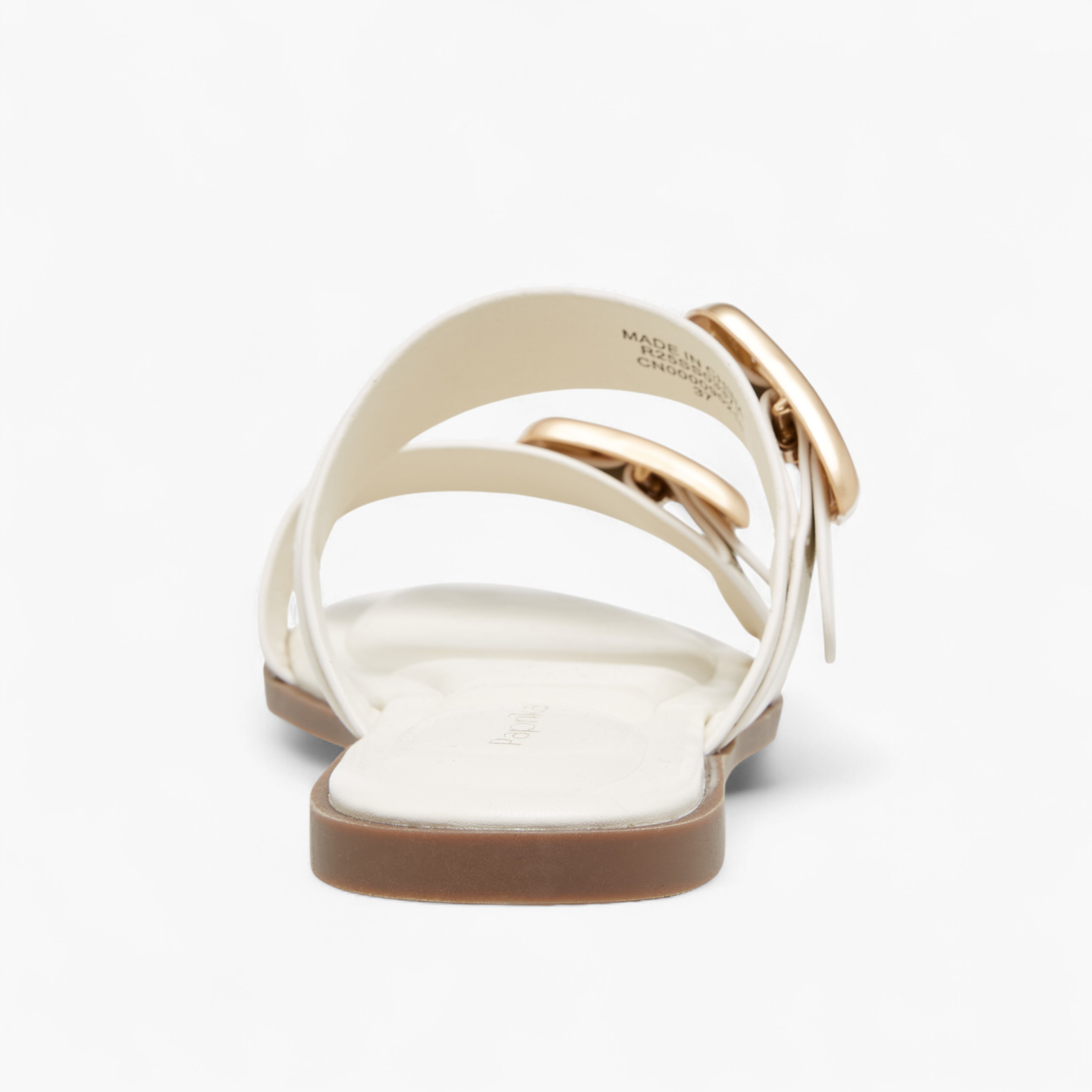 Paprika Solid Open Toe Sandals with Buckle Accent-women-shoes-flats-sandals-image-5