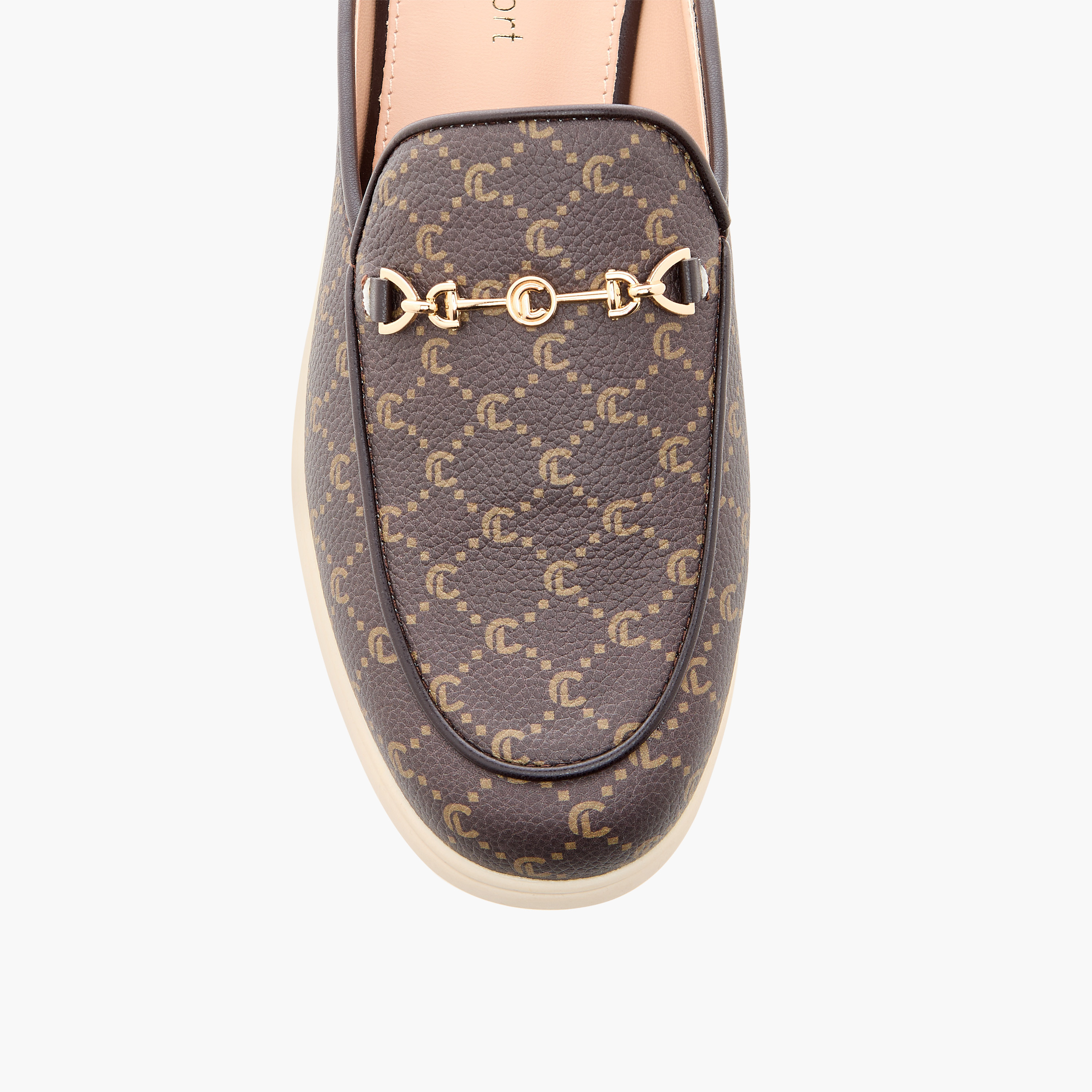 حذاء ميول سهل الارتداء بطبعات مونوجرام من لو كونفورت-women-shoes-flats-mules-image-4